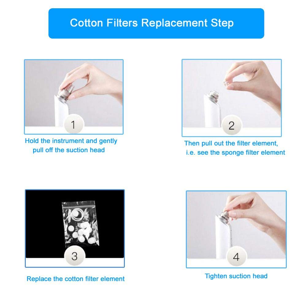 Microdermabrasions Filters, 500pcs Microdermabrasion Cotton Filters Replacement Cotton Sponge Replacement Filter Round Filtering