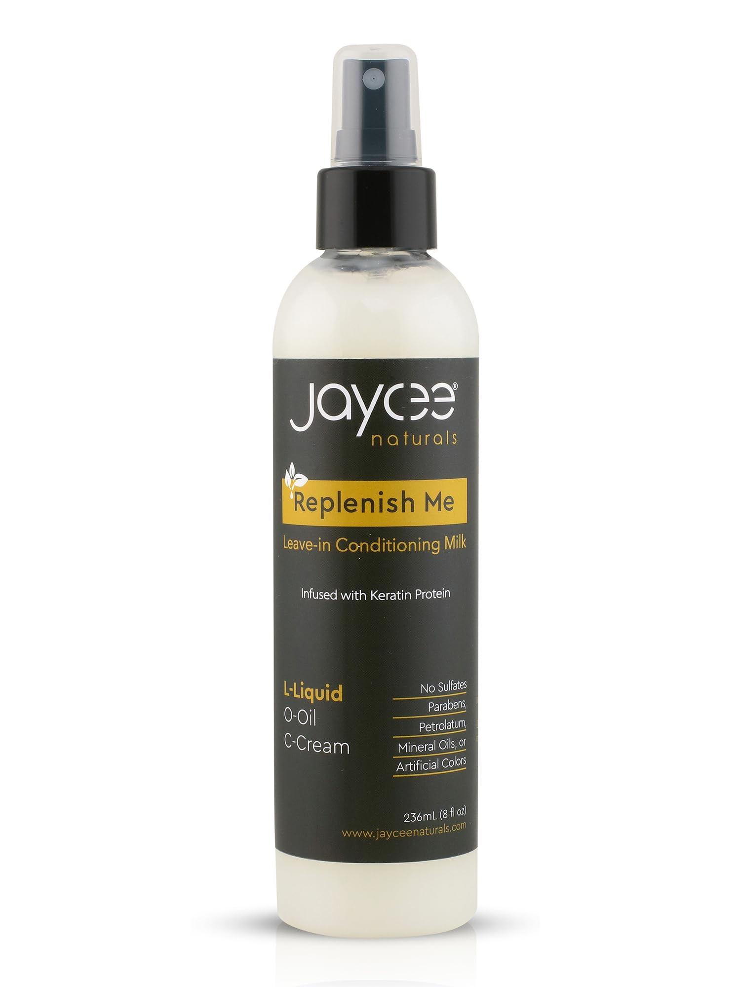 Jaycee Naturals Replenish Me Leave-In Conditioning Milk with Keratin Protein Ideal for Dry, Brittle Hair to Provide Intense Mois