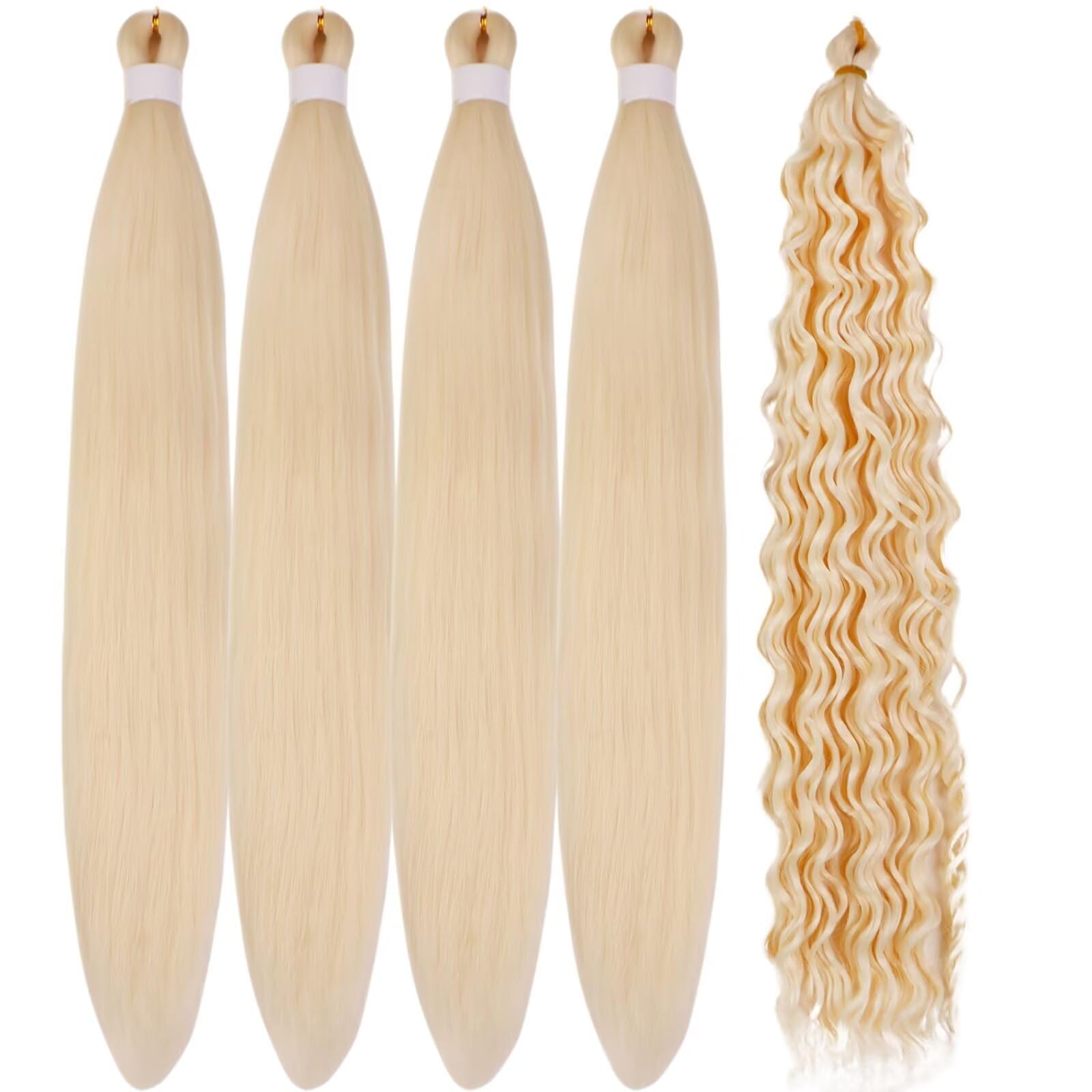 Gozill Blonde Braiding Hair Pre stretched 613 Boho Braids Kanekalon Prestretched Braiding Hair for Bohemian Hair Ez Braid Micro 