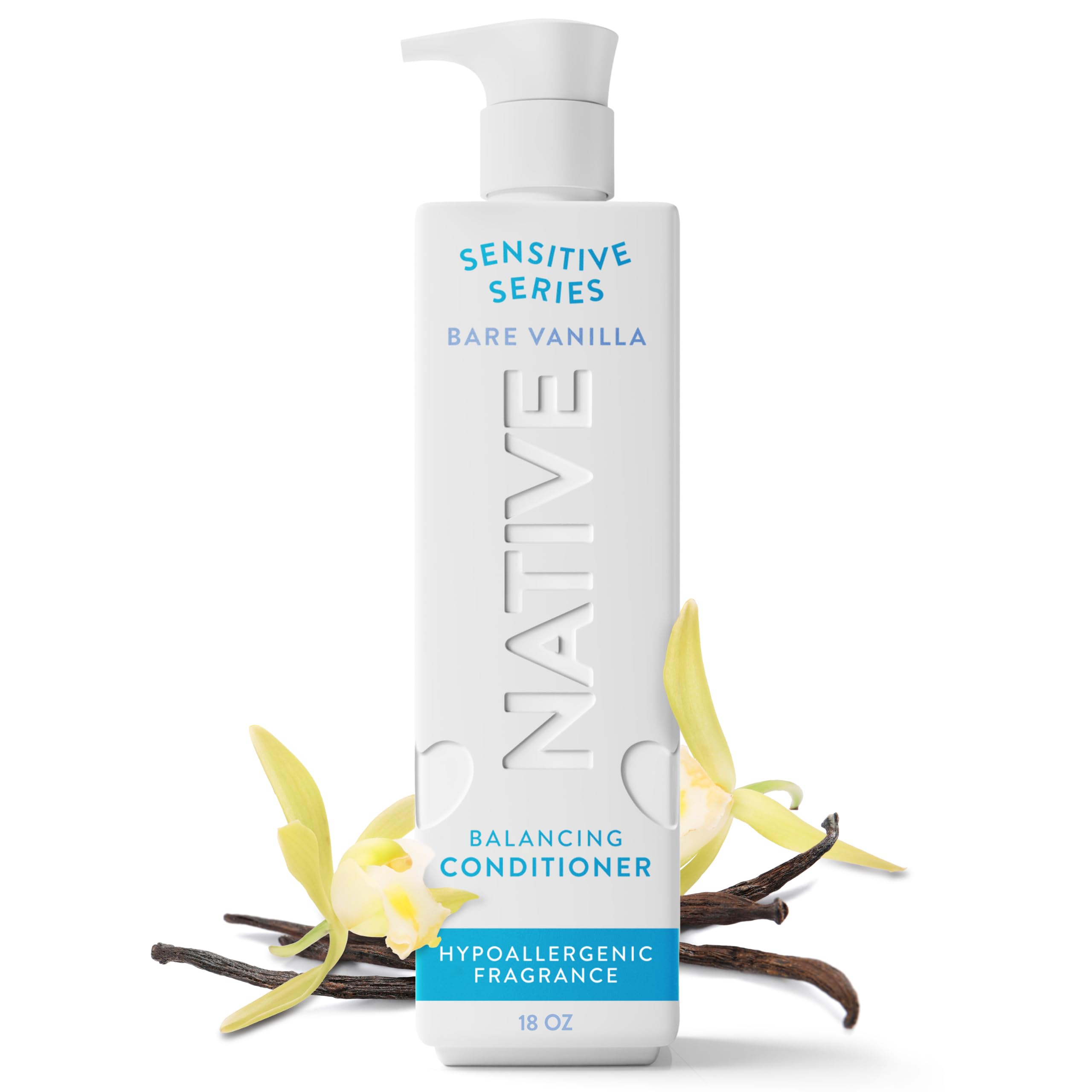 Native Balancing Conditioner for oily hair and scalp, Bare Vanilla, for sensitive skin, Hypoallergenic, 18 FL Oz