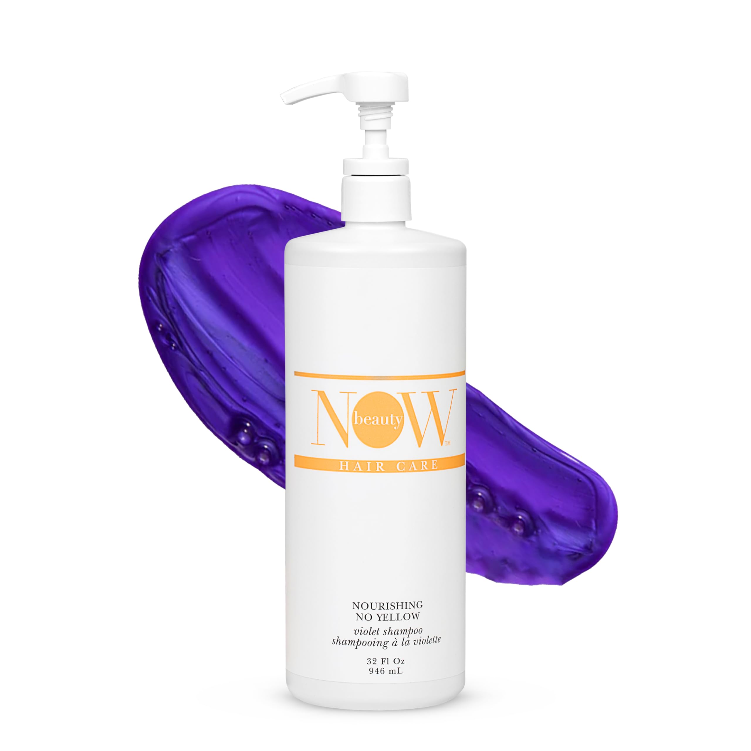 Now Beauty Nourishing No Yellow Violet Shampoo - Purple Shampoo For Blonde Color-Treated Hair - Removes Brassiness - Hydrate - V