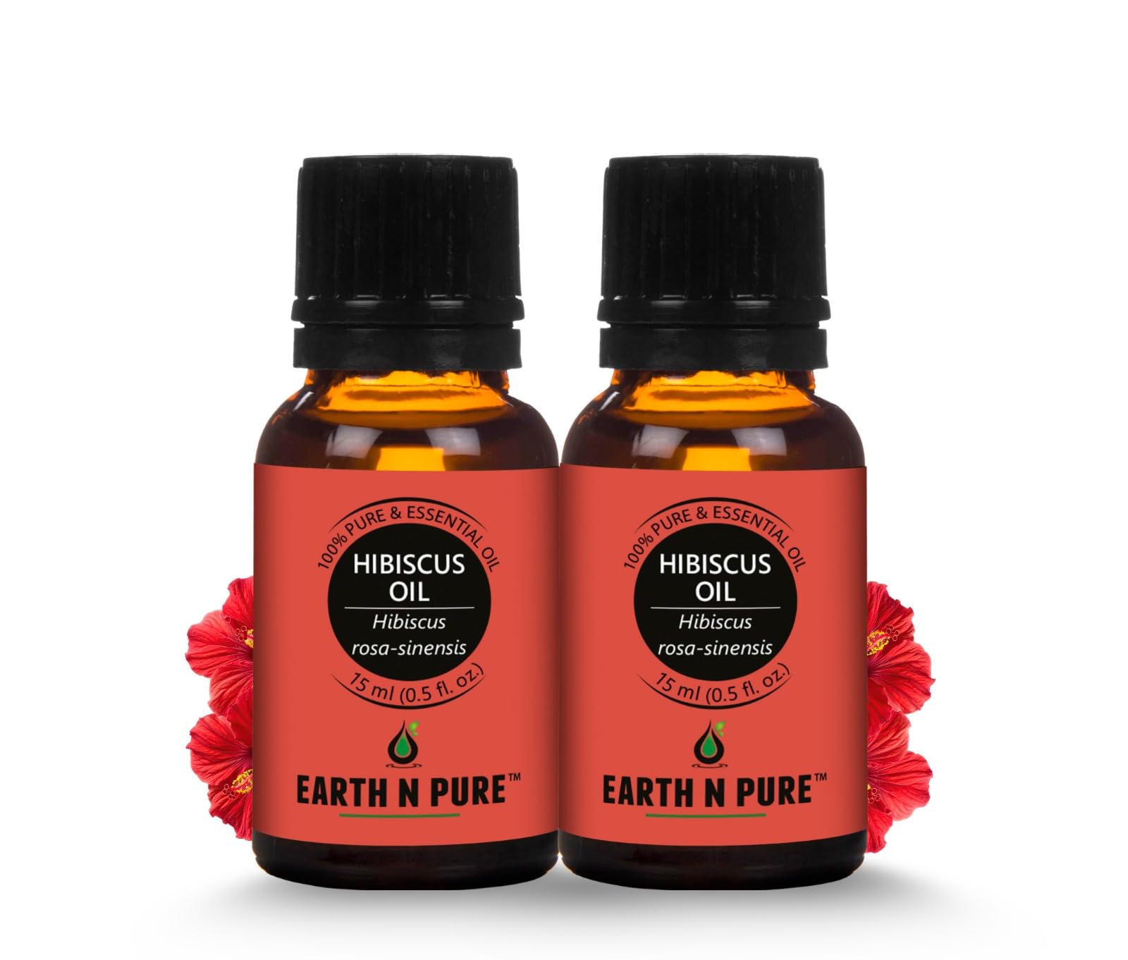 Earth N Pure Hibiscus Oil (Hibiscus RosaSinensis)  Botanical Hair & Scalp Oil for Frizz Control, Curly & Coily Hair, Soft, Shi