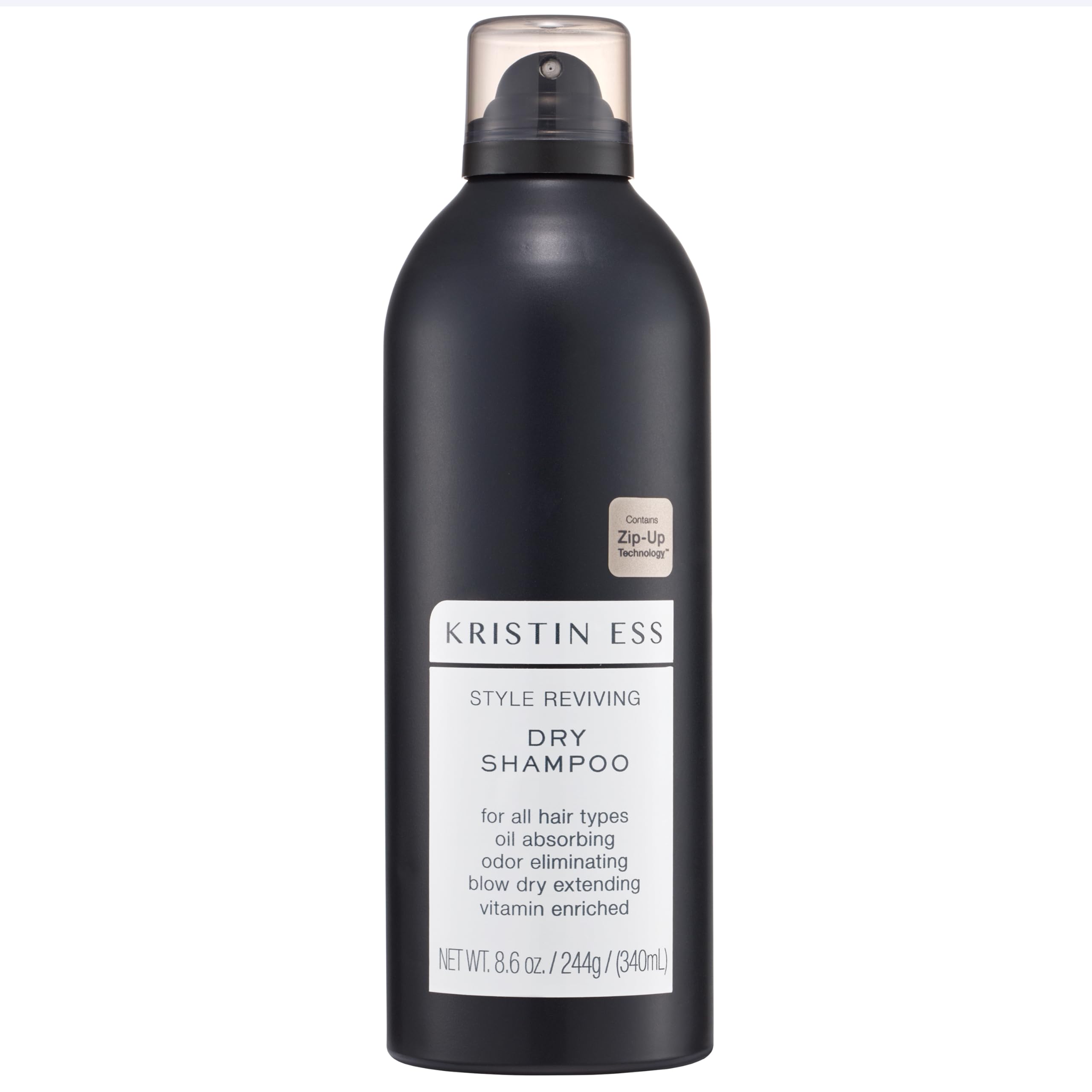 Kristin Ess Volumizing Jumbo Dry Shampoo Spray for Oily Hair + Frizz with Vitamin C - Oil Absorbing Style Extender with Minimal 