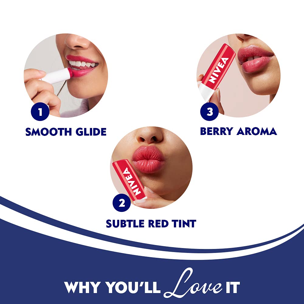 Nivea Lip Care Fruity Shine Strawberry, 4.8G