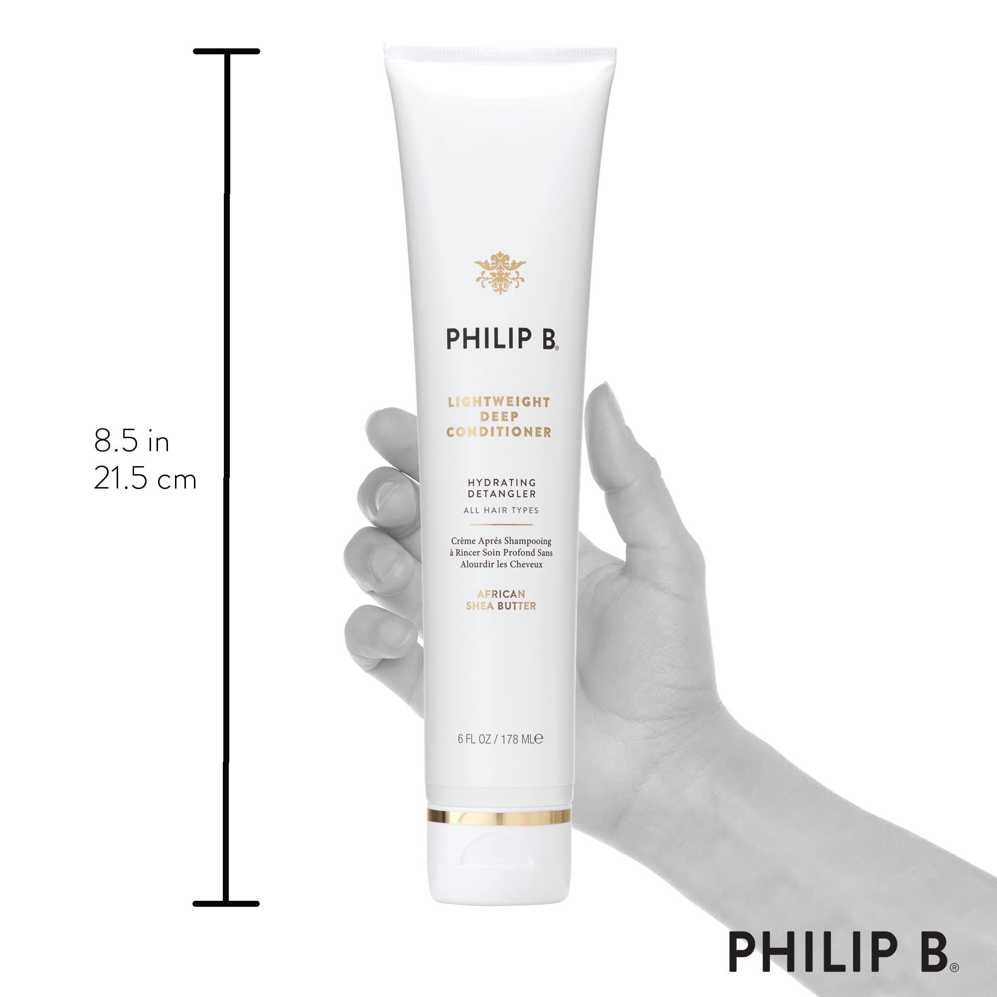 PHILIP B Light-Weight Deep Conditioner 6 oz. (178 ml) | Hair Moisturizer Detangler, Adds Shine and Smoothness to Hair, All Hair
