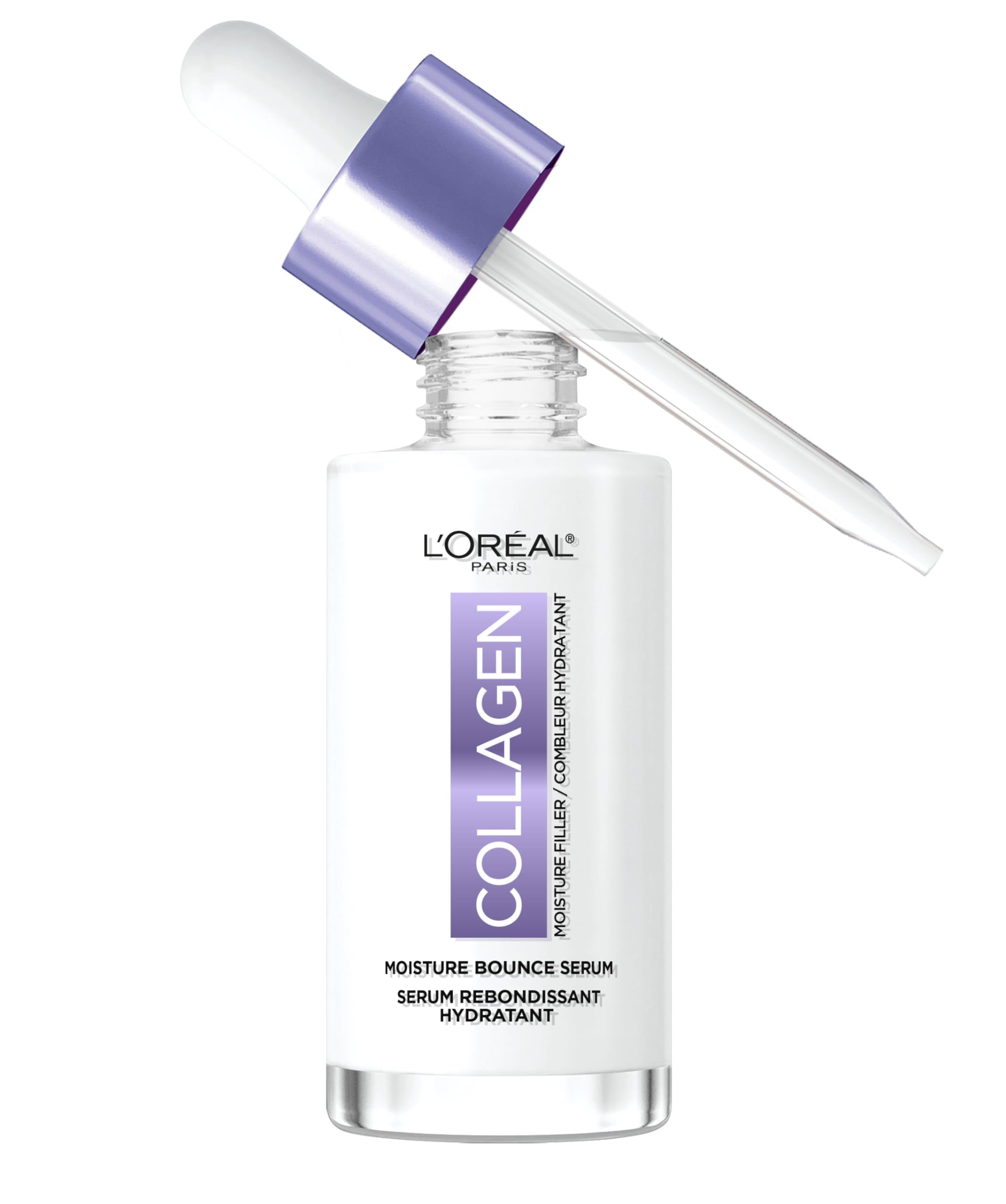 L'Oreal Paris Collagen Moisture Filler Moisture Bounce Face Serum, Glow Serum with Collagen, Glycerin, and Squalane for Bouncy, 
