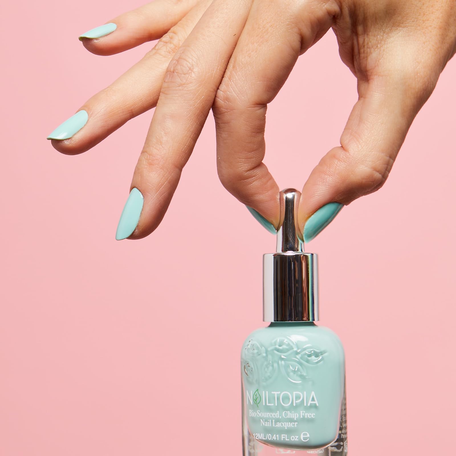 Nailtopia - Plant-Based Chip Free Nail Lacquer - Non Toxic, Bio-Sourced, Long-Lasting, Strengthening Polish - Hula Girl (Sky Blu