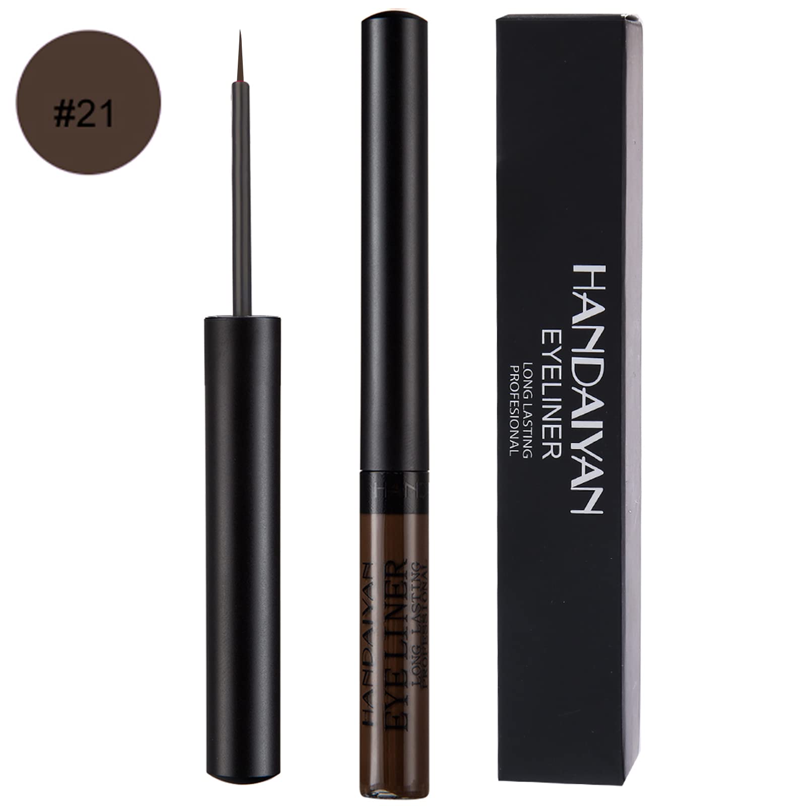 Liquid Eyeliner, Matte Colored Eyeliners, Dark-Grey Eyeliner, White Black Red Brown Green Purple Waterproof High-Pigmented Color