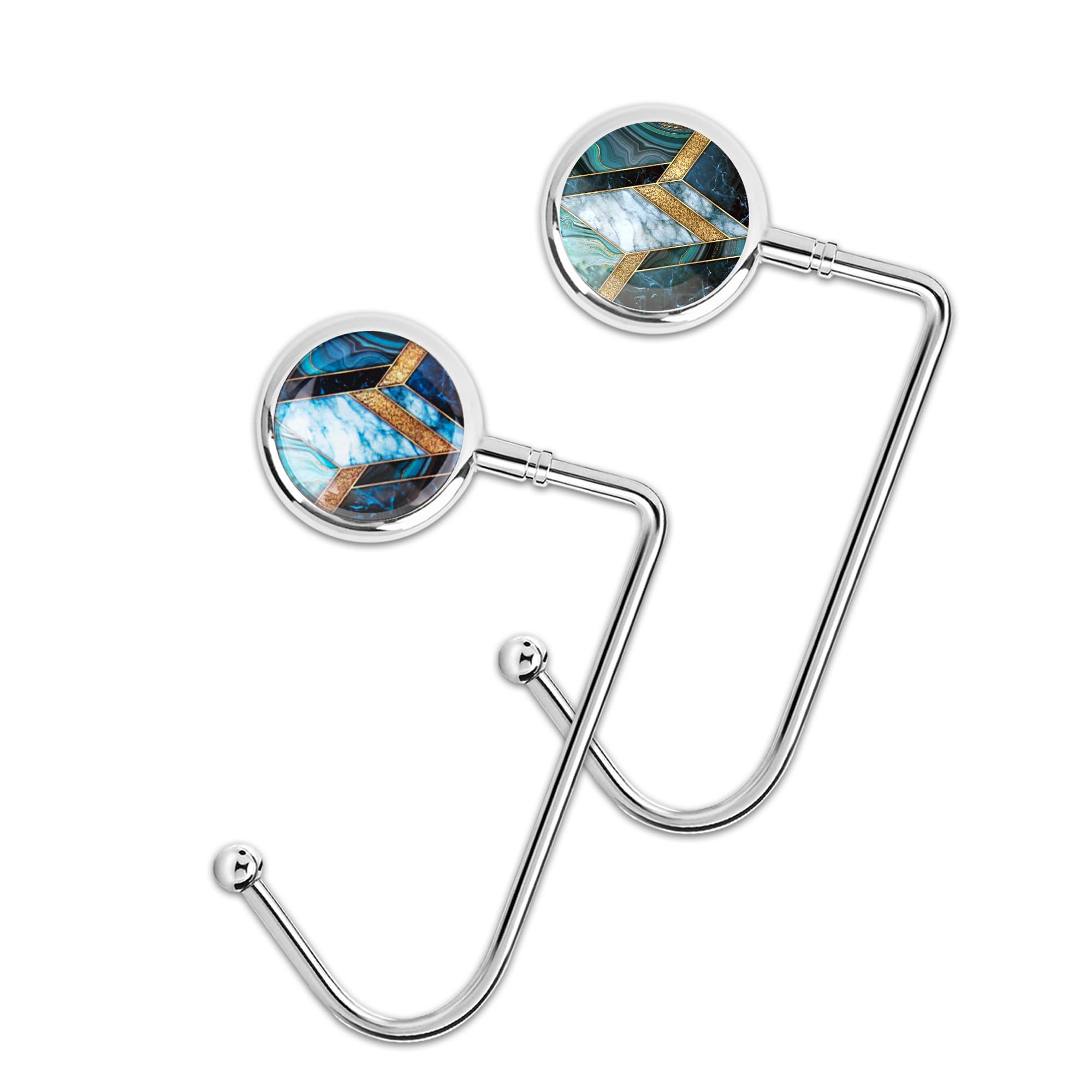 Cheliz Purse Hook Set of 2 - Hanger Table Hanger Holder Womens Bag Storage (2-Mosaic Stone2)