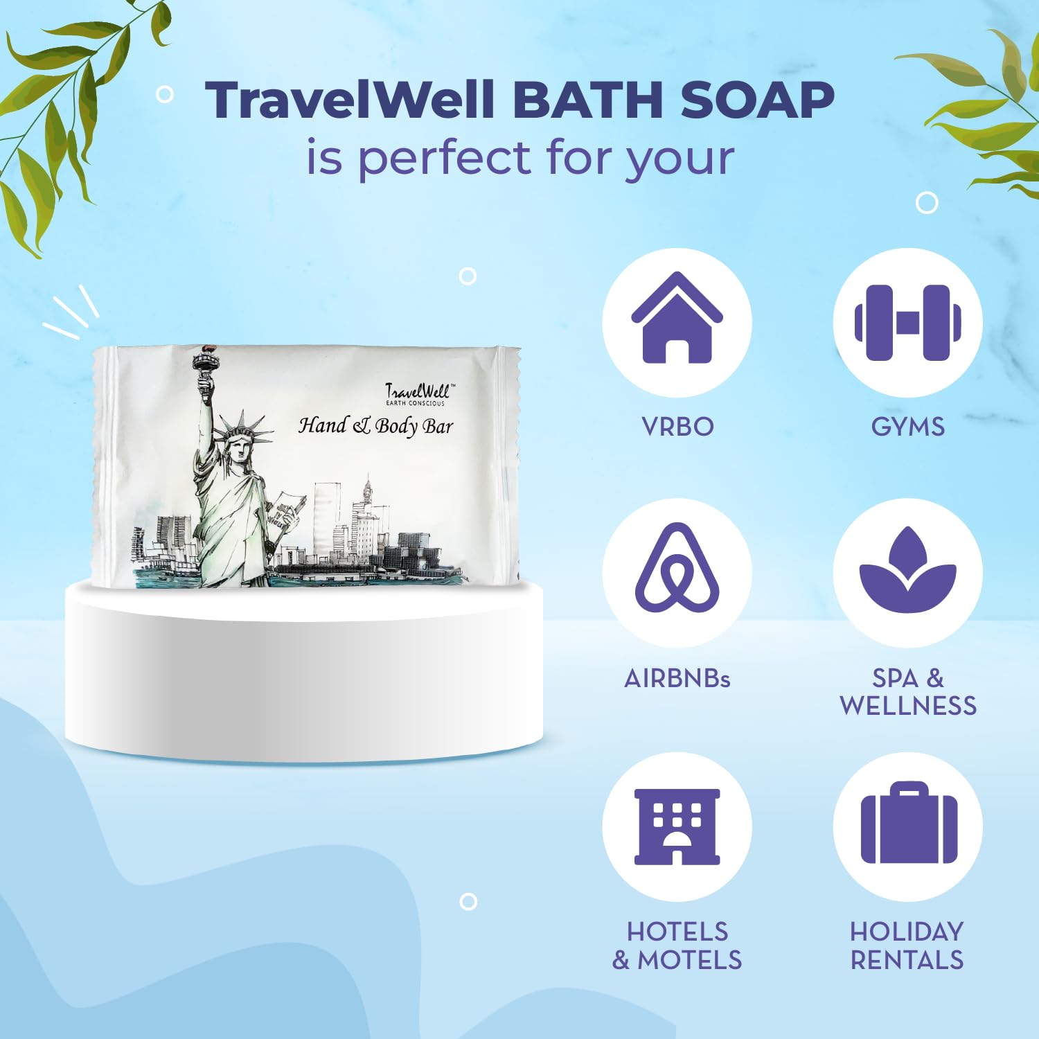 Travel Well Bar Soap Bulk - 100 Pack, 1.0 Oz Rectangular Travel Size Soap Bars - Individually Wrapped For Hotels And Motels - Gr
