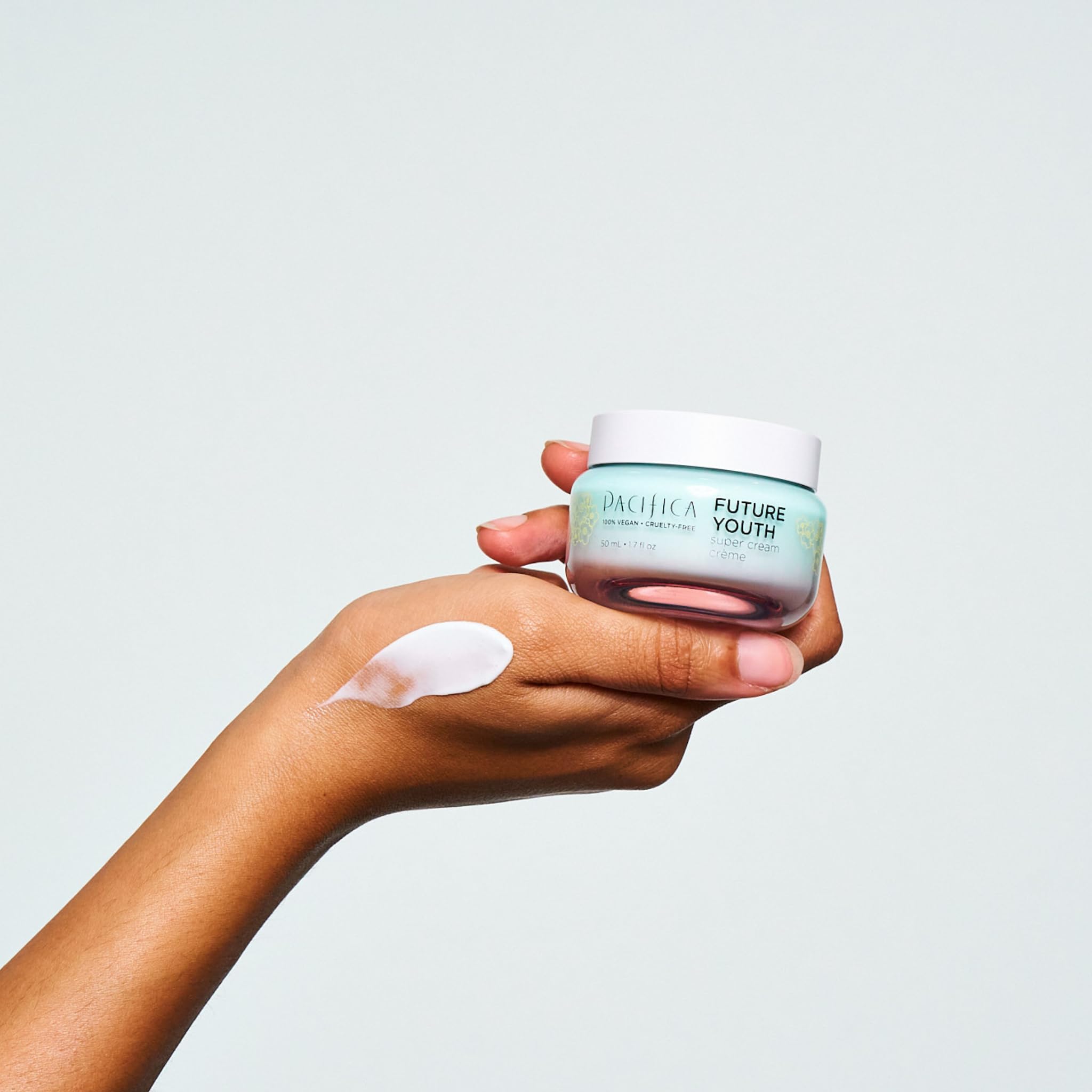 Pacifica Future Youth Super Cream, 1.7 fl oz - Hydrating Face Moisturizer for Aging Skin, Lightweight Vegan Firming Cream, Blue