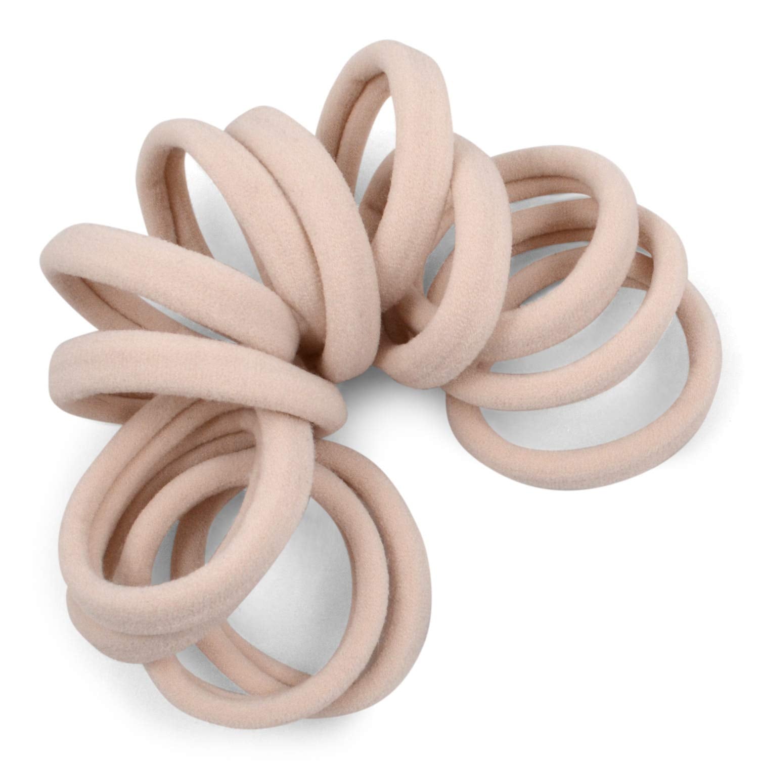 Cyndibands Seamless Hair Ties - Blonde - Extra Gentle Soft And Stretchy Nylon Fabric Ponytail Holders - 12 Count
