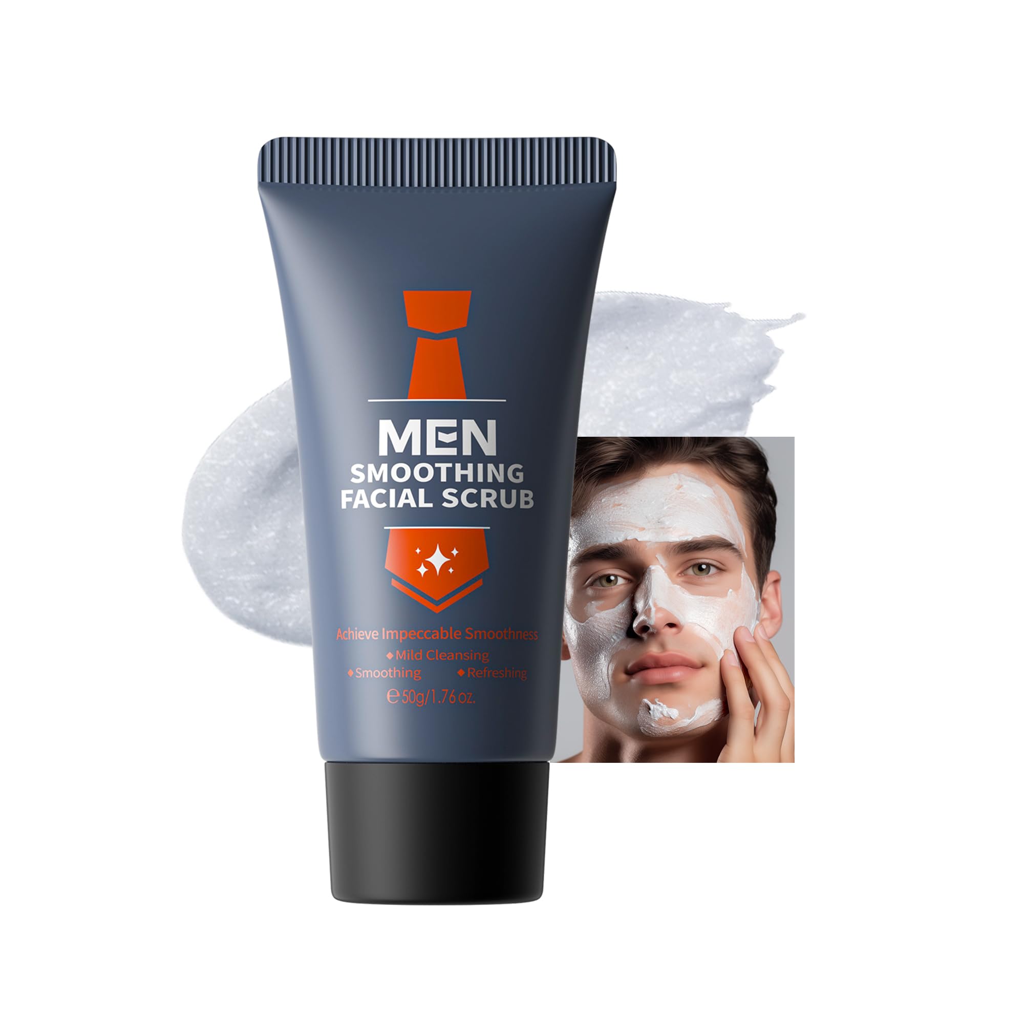 DLZZRS Mens Facial Scrub, Face Cleanser Facial Scrub for Deep Exfoliating, Gentle Cleansing, Removing Blackheads & Dirt, Helps 