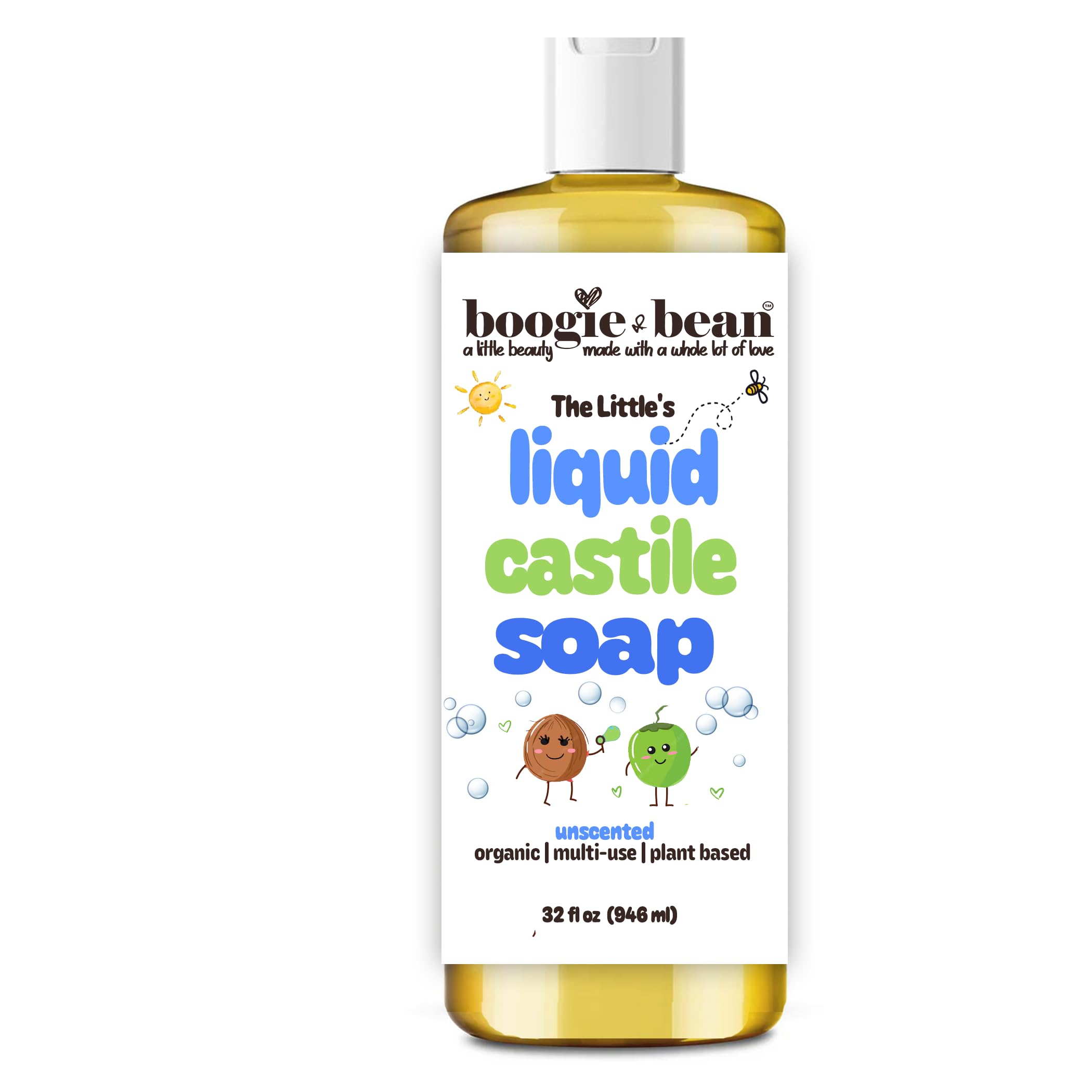 Baby Unscented Liquid Castile Soap, Kids Multipurpose Castile Soap with Olive and Coconut Oils for Baby
