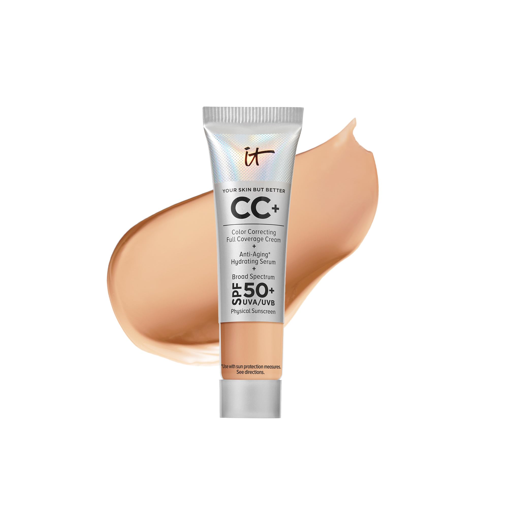 It Cosmetics Your Skin But Better Cc+ Cream Travel Size, Neutral Medium - Color Correcting Cream, Full-Coverage Foundation, Hydr
