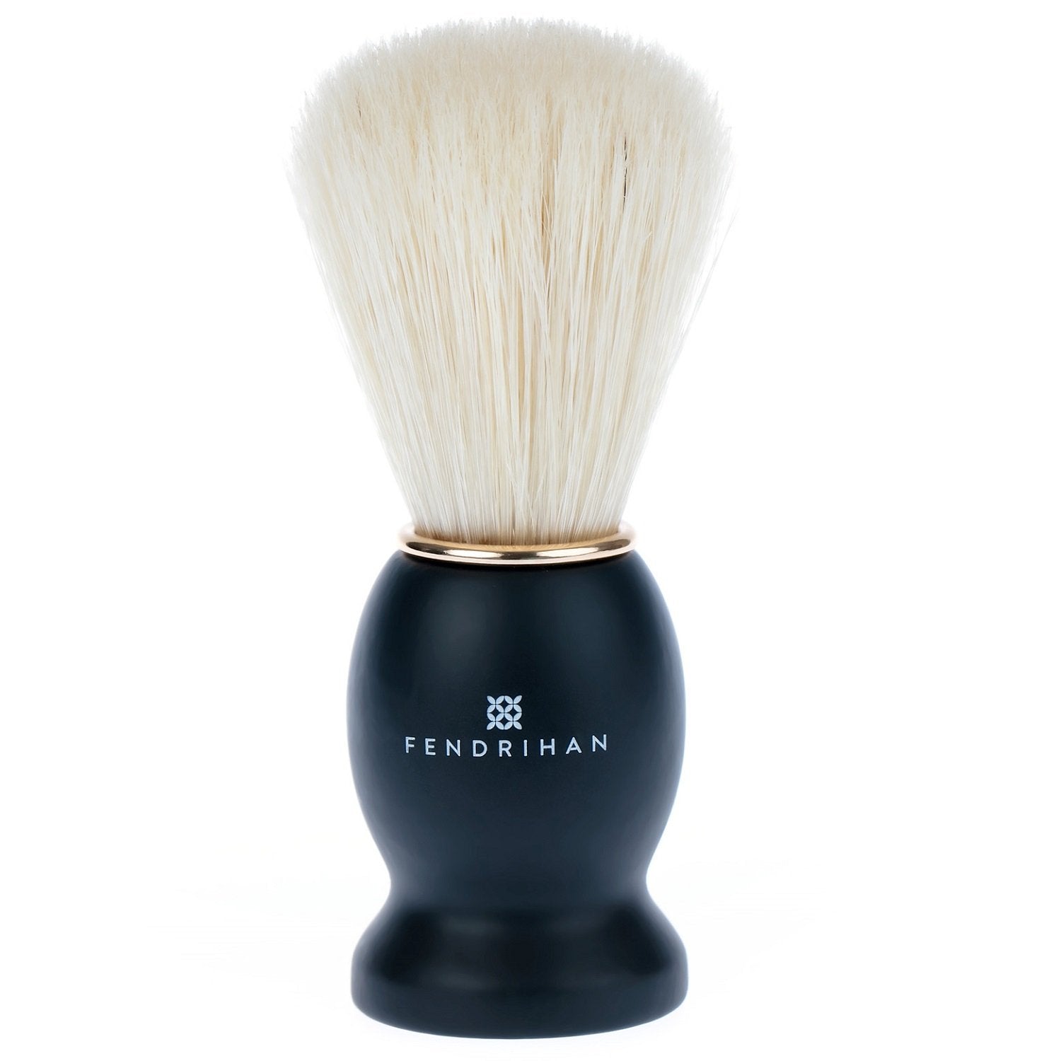 Fendrihan Pure Boar Bristle Shaving Brush With Black Wood Handle And Gold Rim For Personal And Professional Shaving