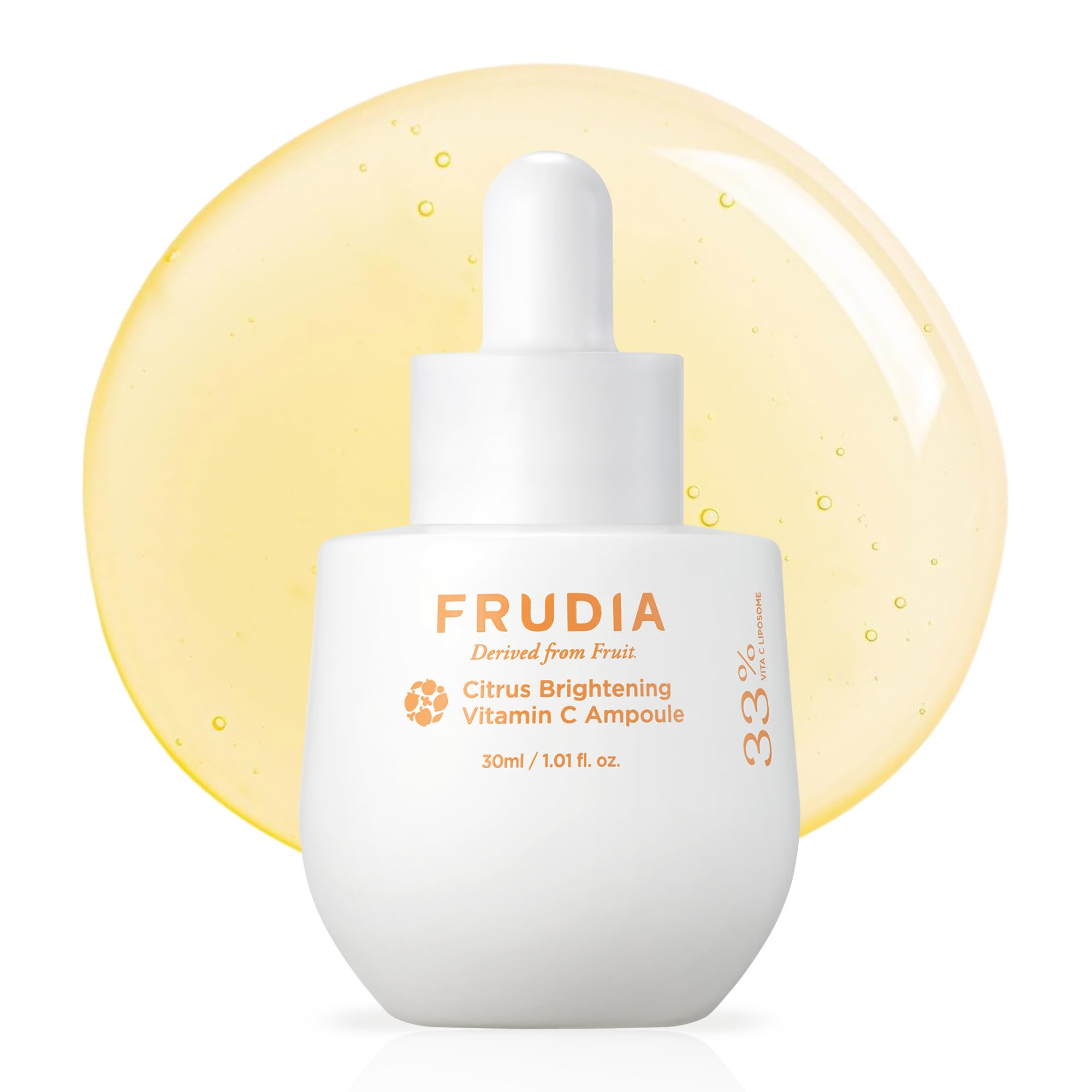 FRUDIA Citrus Brightening Vitamin C Ampoule  Lightweight Daily Vitamin C Serum for Dark Spots, Radiance and Hydrated Skin  1.0