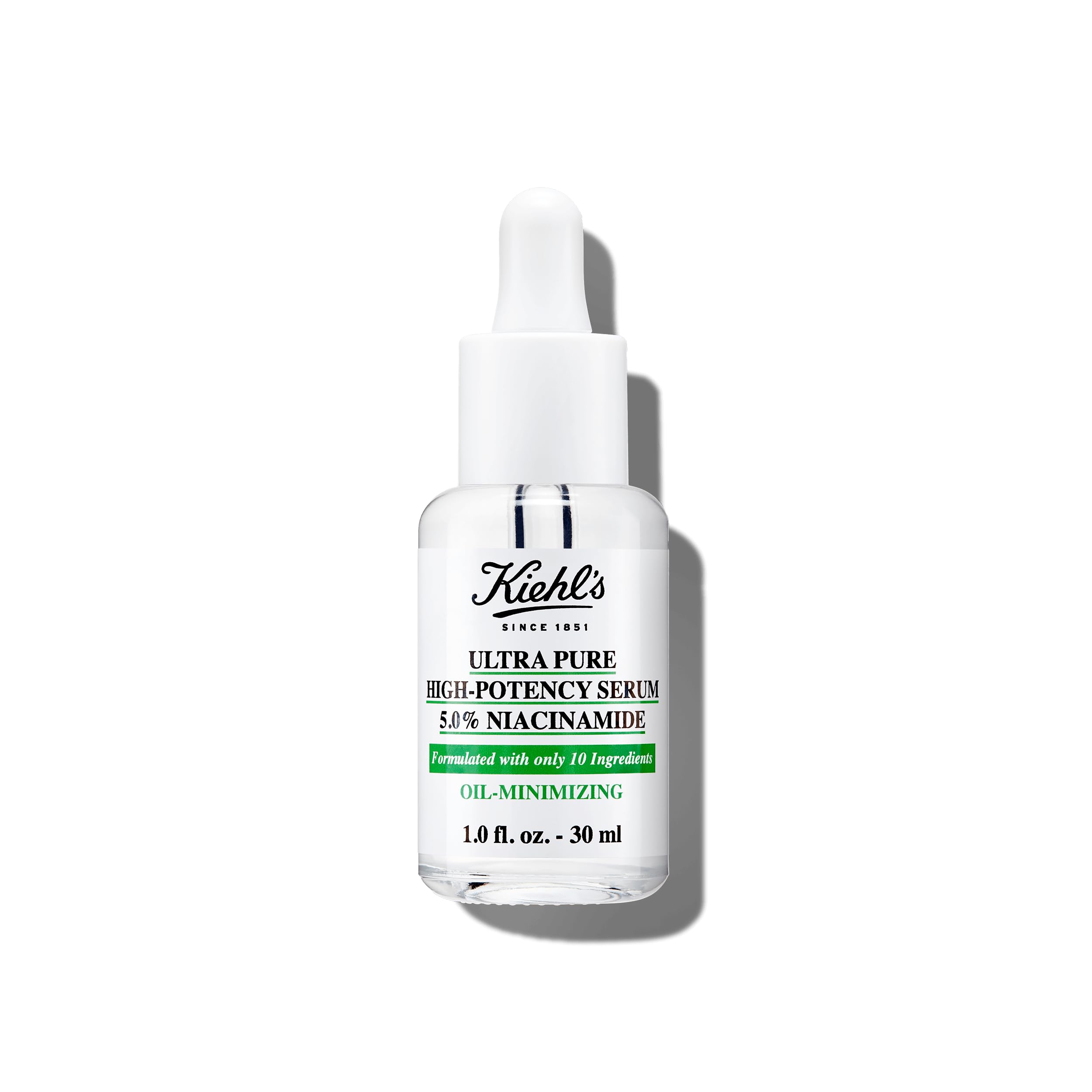 Kiehls Ultra Pure High-Potency 5.0% Niacinamide Serum, Concentrated Face Serum for Oily Skin, Reduces Excess Oil and Shine, Hel