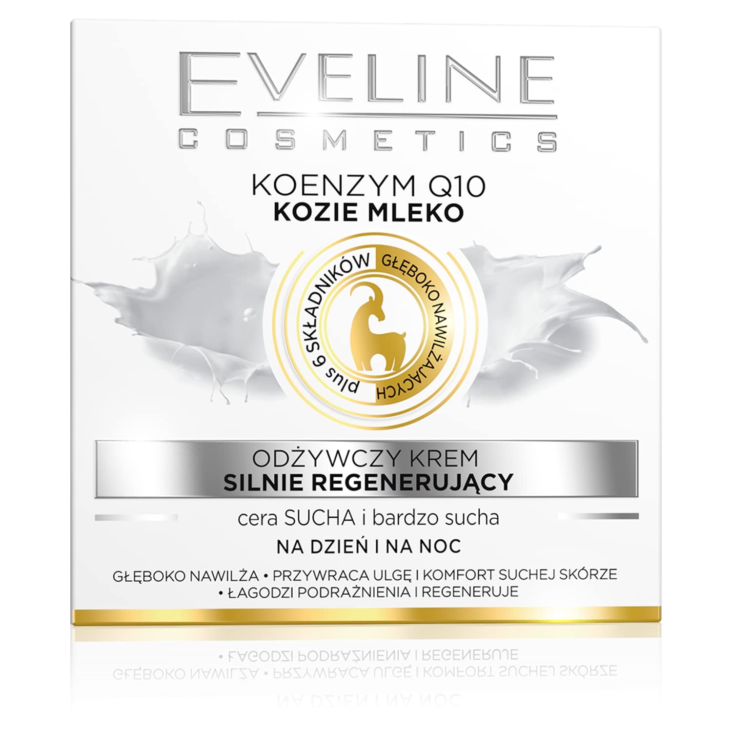 Eveline Cosmetics Nature Line Goats Milk Intensely Regenerating and Nourishing Day and Night Cream m, Reduce Wrinkles, Fine Line