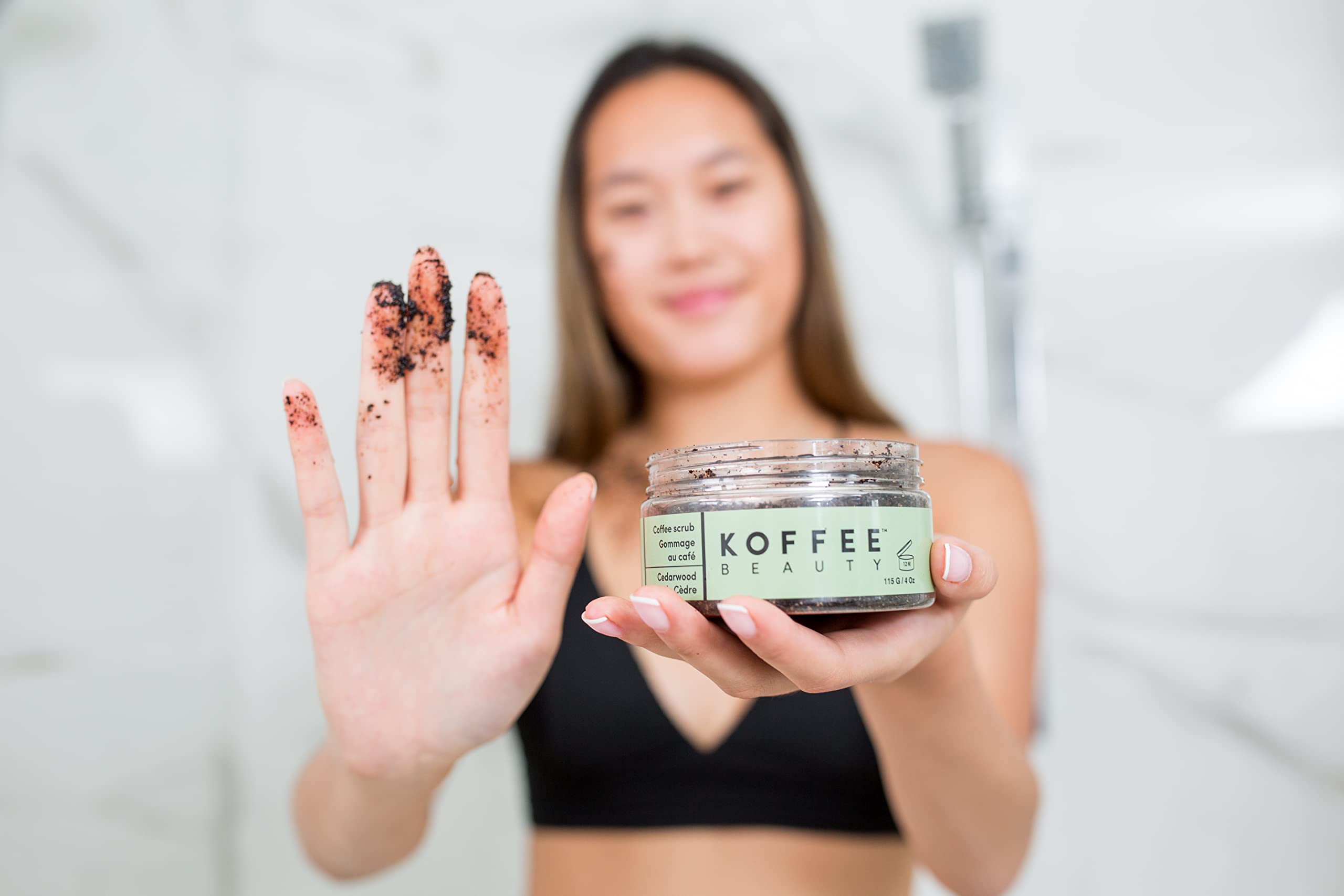 Koffee Beauty Cedarwood Coffee Scrub - Exfoliating Body And Face Scrub - Polish And Smooth Skin With Ease - Invigorate Senses Wi