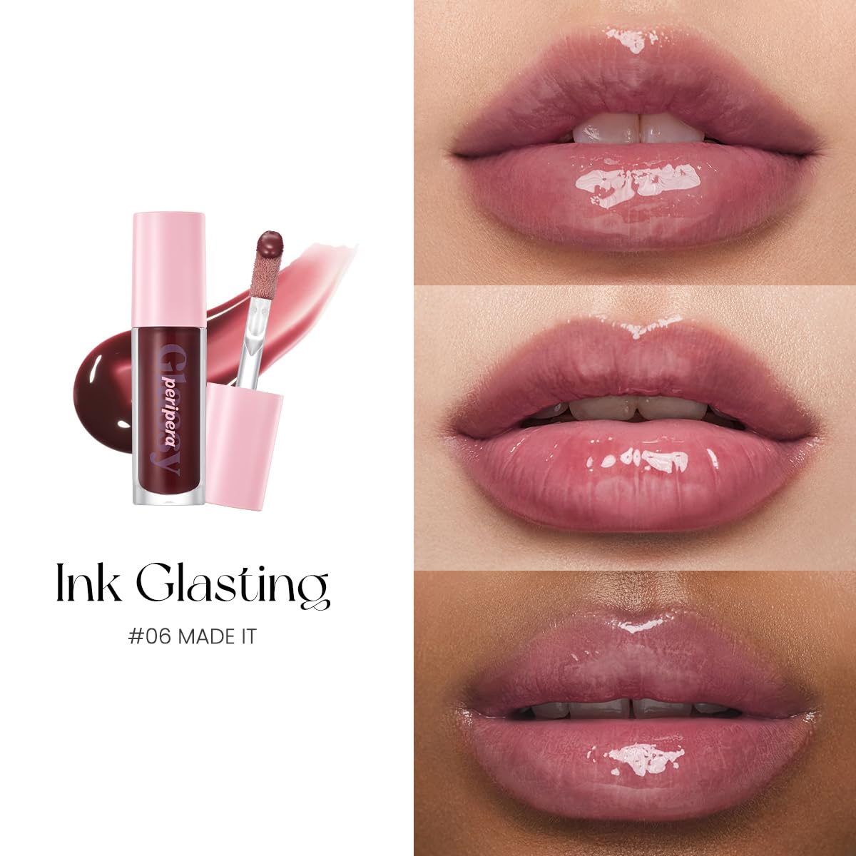 Peripera Ink Glasting Lip Gloss  Non-Sticky, High-Shine, 4Xl Wand For Easy Application, Comfortable, Plumping, Fuller-Looking Li