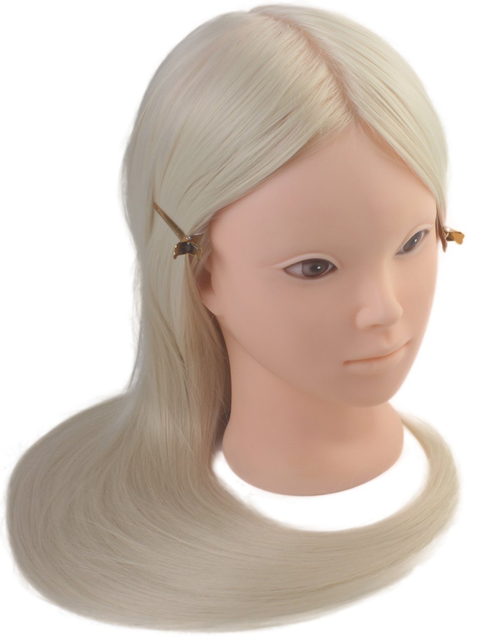 24'' Cosmetology Makeup Face Painting Mannequin Manikin Heads With Hair,Salon Styling Practice Braiding Doll Head- Synthetic Hai