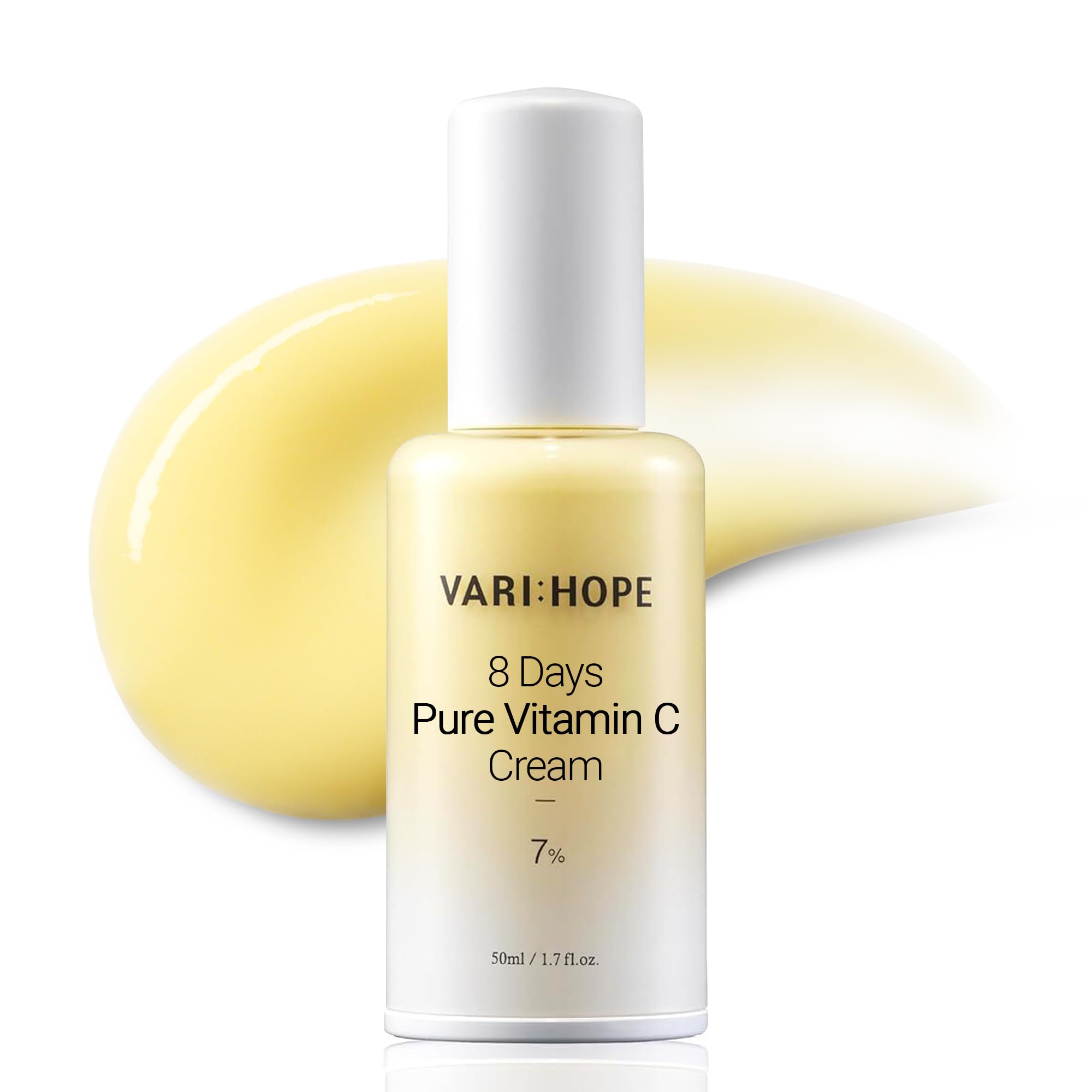 VARIHOPE 8 Days Pure Vitamin C Cream (1.7fl oz) - Korean Moisturizer for Radiant Skin. Deep Hydration, Glow, Nourishment. Stabil