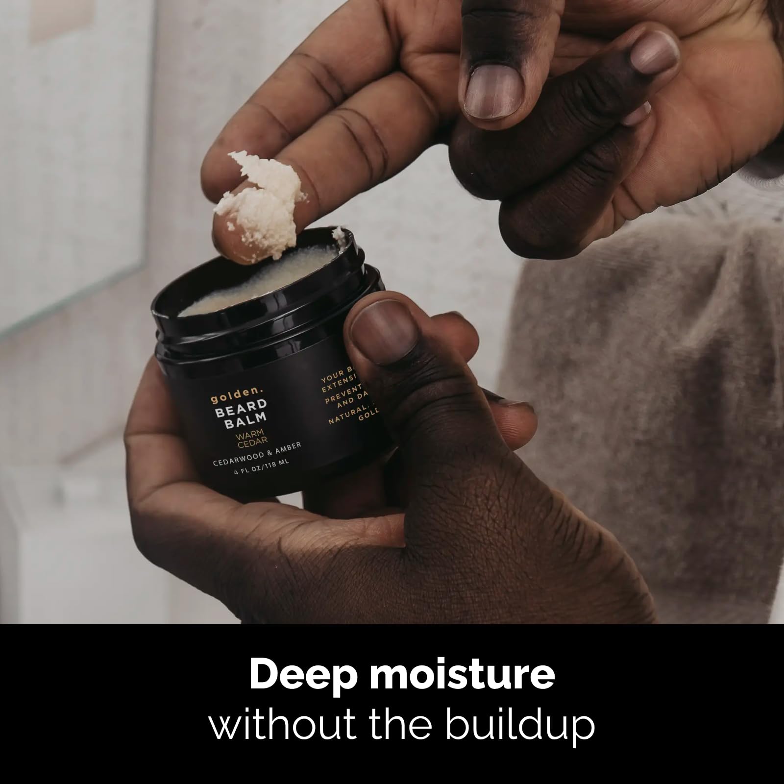 Golden Grooming Beard Balm | Unique Masculine Scent | Shea Butter for Beard Growth | Tames, Moisturizes & Styles - Cedar Frost,