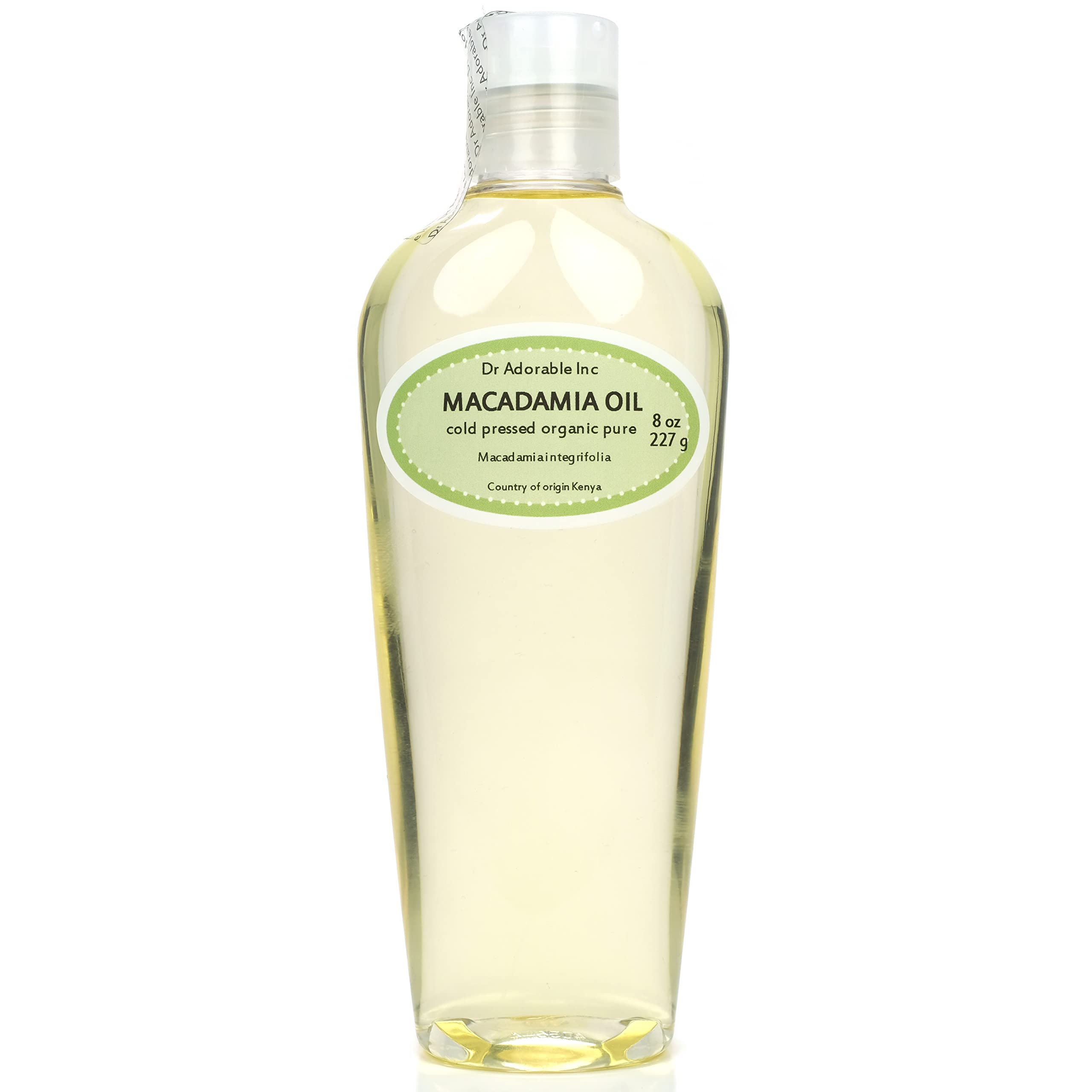 Dr Adorable - 8 oz - Macadamia Nut Oil - 100% Pure Natural Organic Cold Pressed