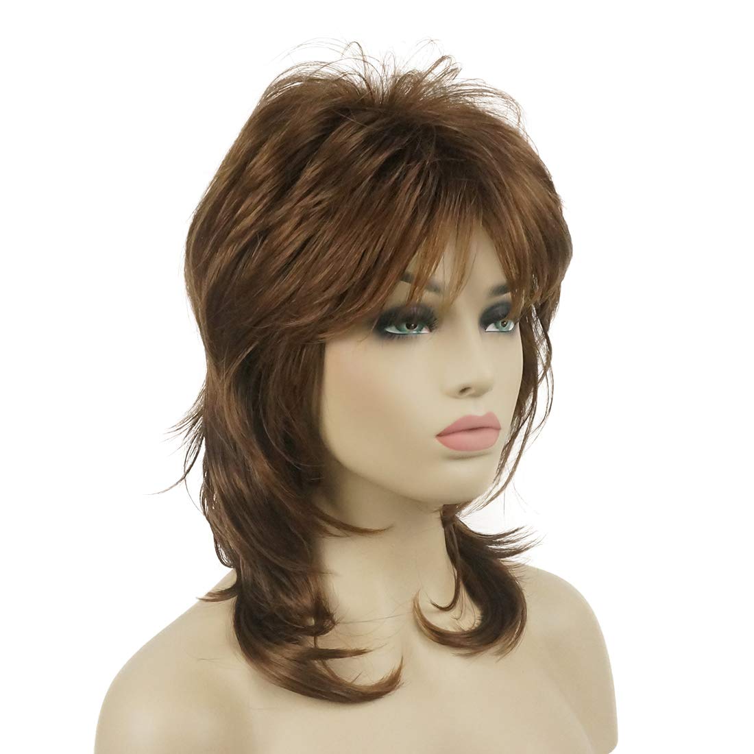Lydell Long Soft Shaggy Layered Medium Auburn Wig Classic Cap Full Synthetic Wigs