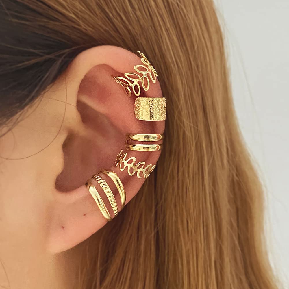 Rustamm 24 Pcs Gold Silver Hair Braids Dreadlock Non-Piercing Ear Clip Beard Beads Cuffs Clip Hair Accessories Styling Fashion J