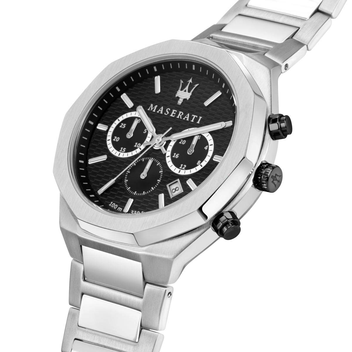 Maserati Stile Chronograph Black Dial Quartz R8873642004 100M Men'S Watch