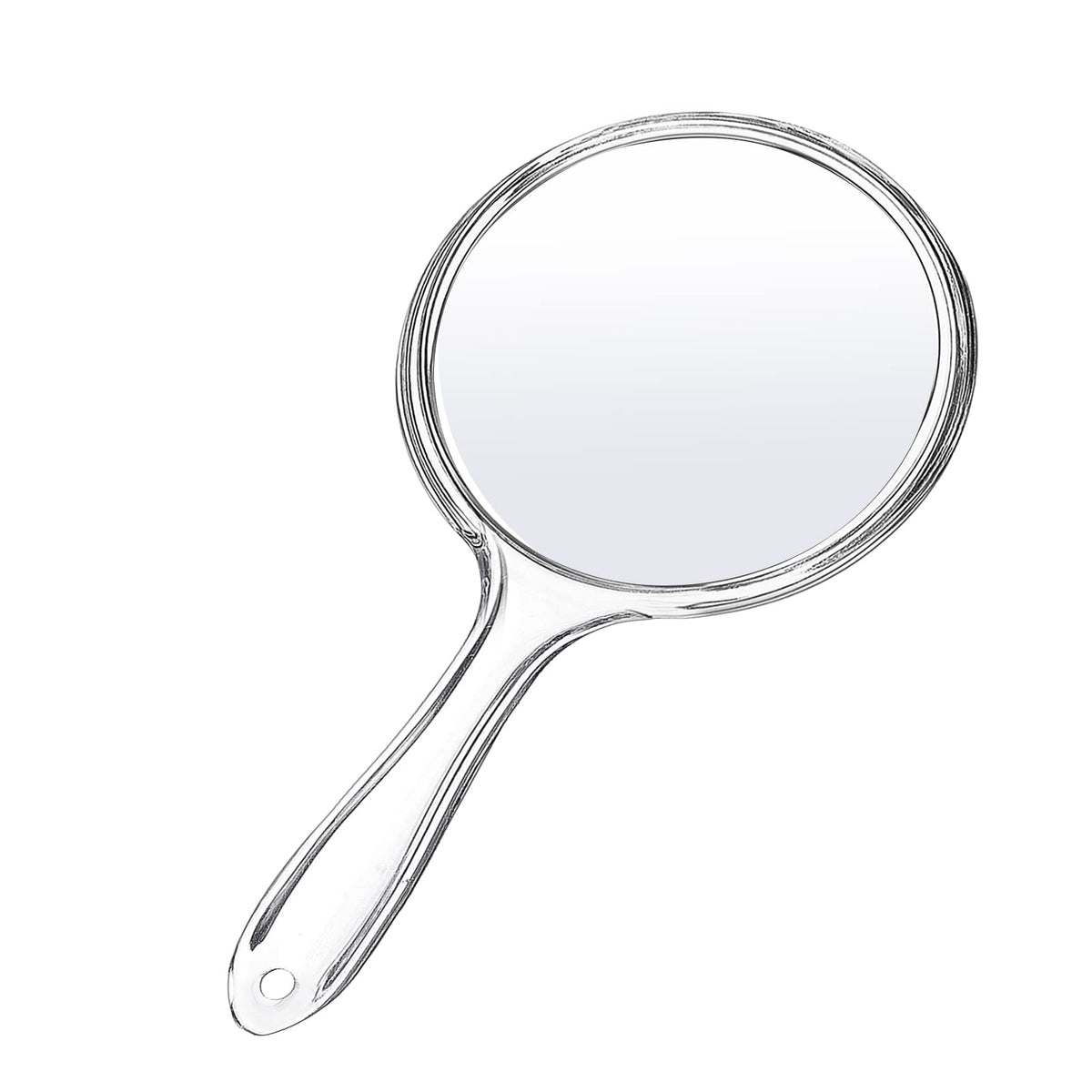D Handheld Mirror with Handle, Hand Mirror Small Doule Sided Magnifying Mirror 1X 2X, Handle Makeup Mirror, Acrylic Handheld Mir