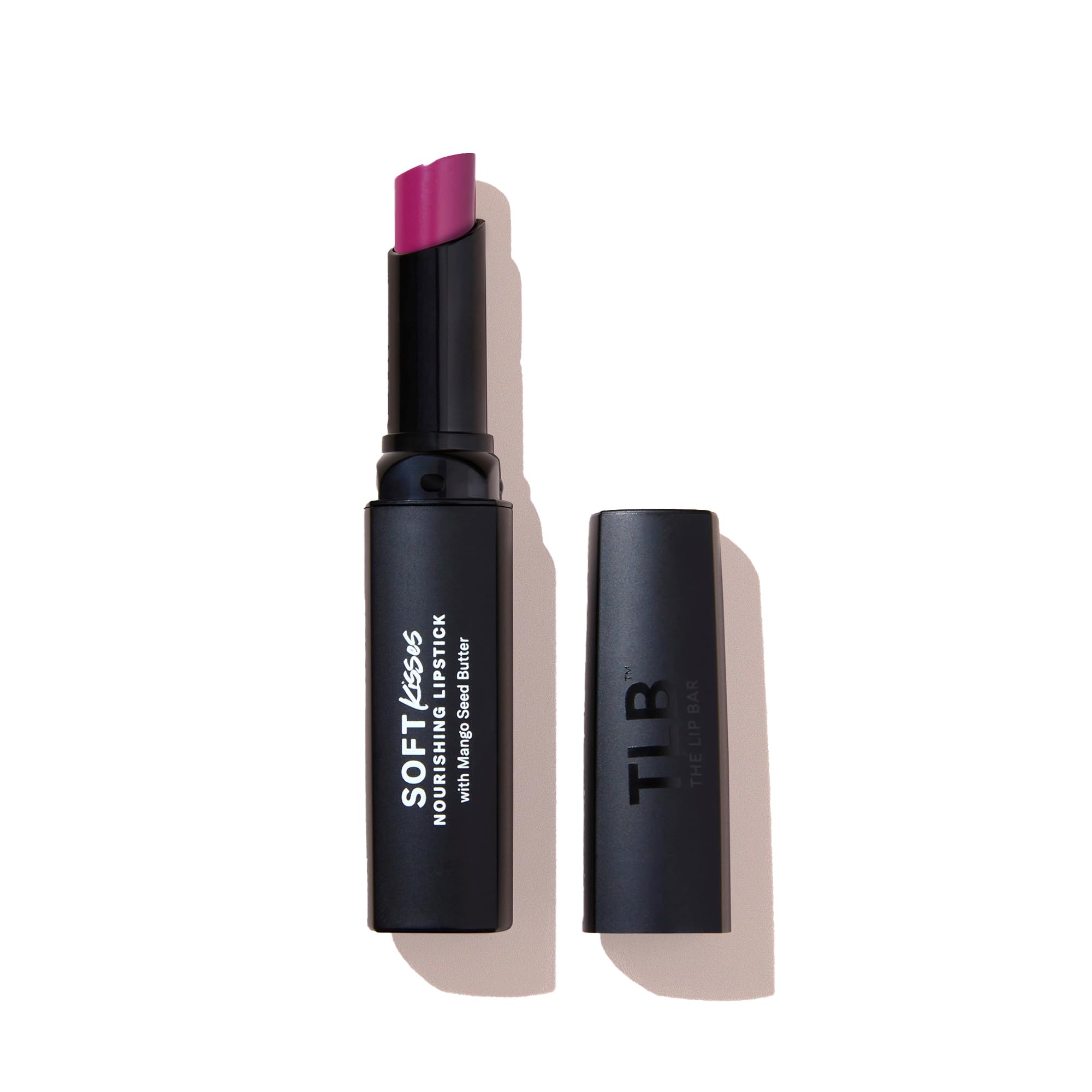 The Lip Bar Soft Kisses Nourishing Vegan Lipstick, with Moisturizing Mango Seed Butter, Satin Finish, BFF  Purple