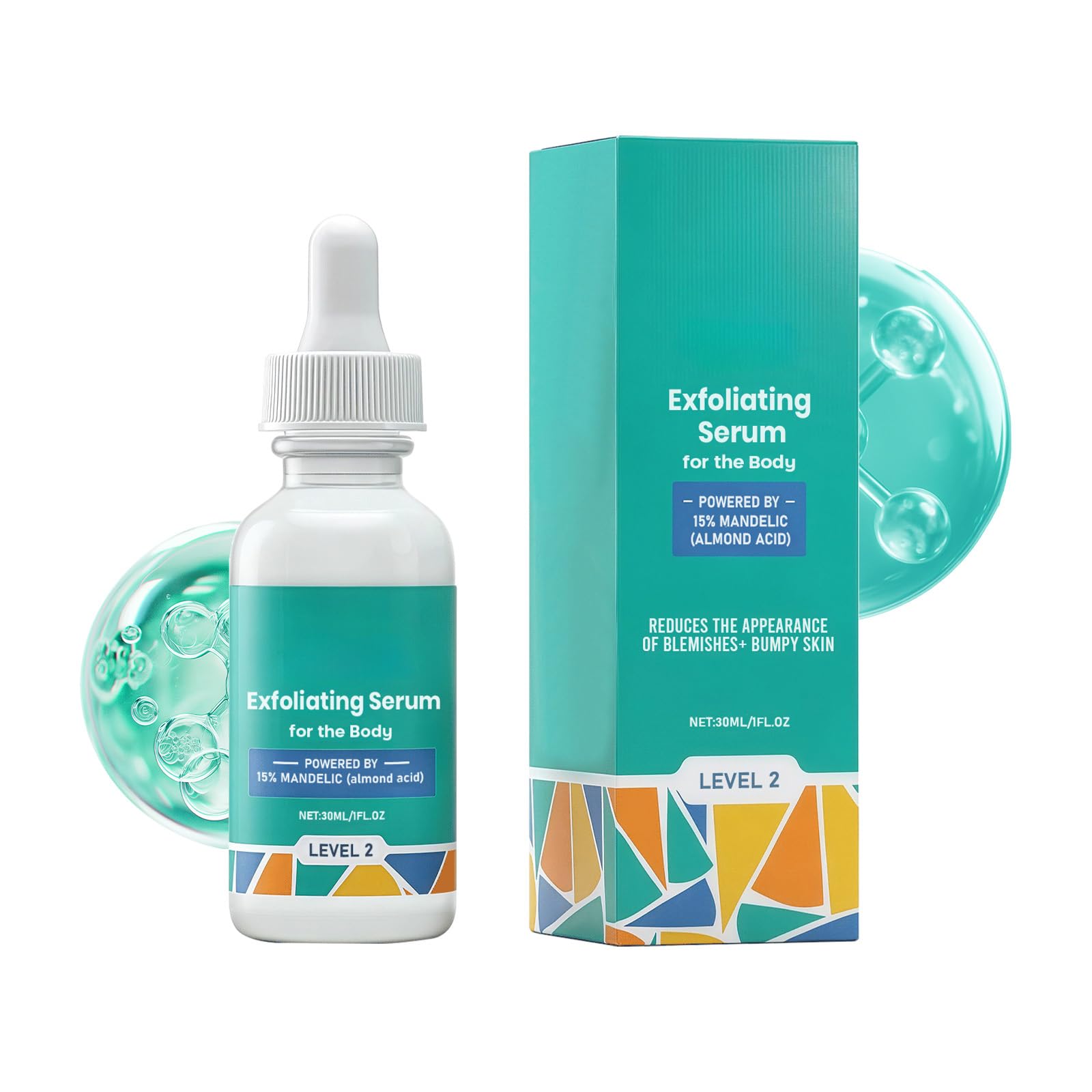 15% Mandelic Acid Serum for Face  Gentle AHA Exfoliant to Smooth Rough Texture, Diminish Dullness, Clarify Pores & Even Skin To