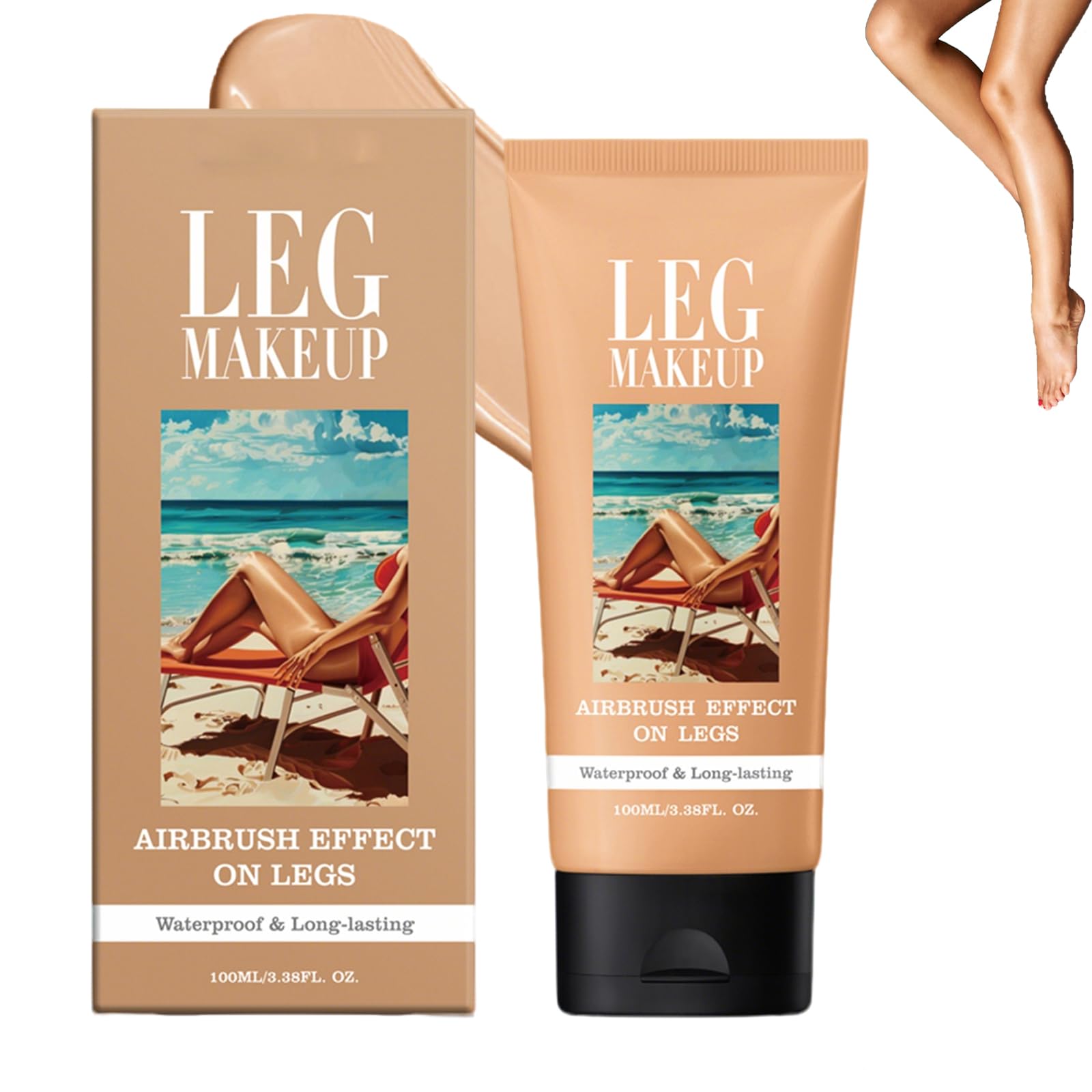 Leg & Body Makeup Cream, Waterproof Tattoo Cover Up Makeup, Skin Perfecting Body Foundation, FlawlessLooking Legs (Medium Golw)