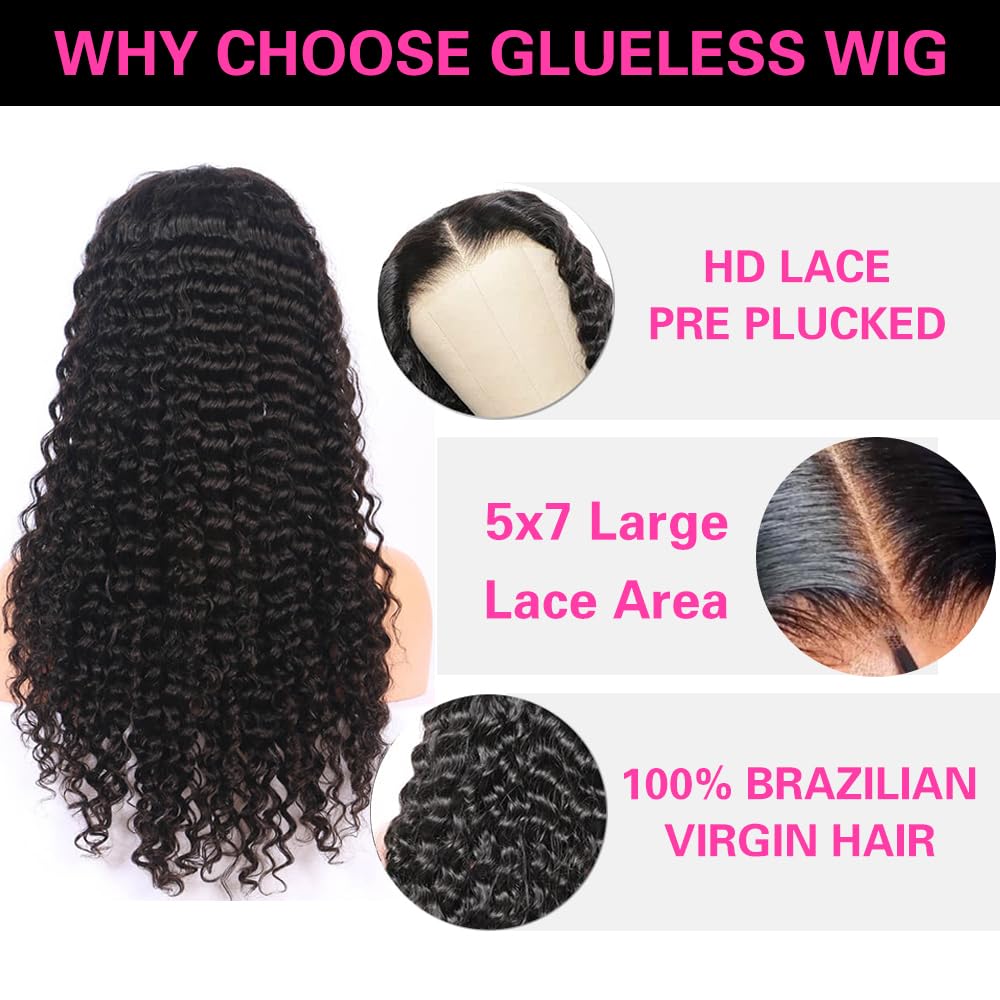 Jenniferita Wear And Go Glueless Wig Human Hair Pre Plucked Pre Cut 7X5 Invisible Secret Hd Lace Closure Wig 200% Density Brazil
