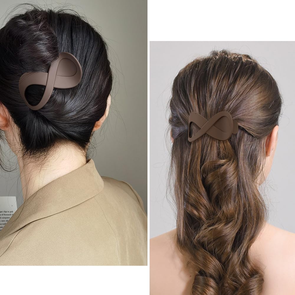 Ahoney 3.3'' Flat Hair Clips For Women, 4Pcs Lay Down Claw Clips For Thick/Thin Hair Banana Clip French Hair Pin Hair Barrettes