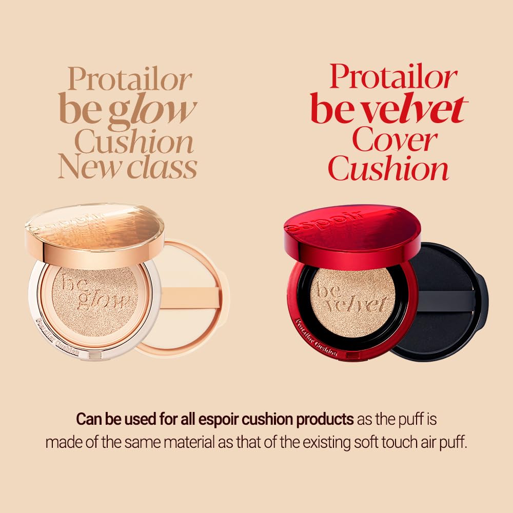 Espoir Be Velvet Air Puff 7Ea | Flawless Face Makeup Fast And Easily | Makeup Sponge Applicator Air Cushion Powder Puff For Liqu