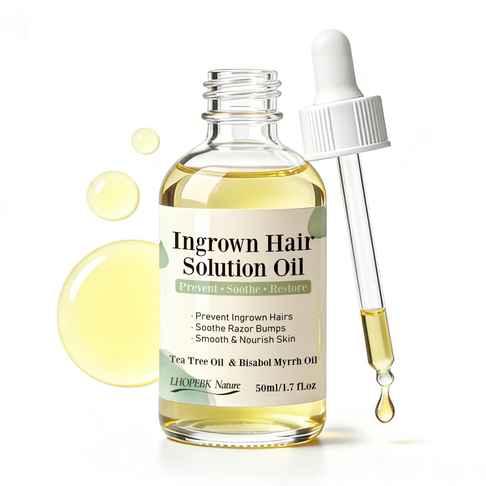 Ingrown Hair Treatment Oil Serum: 1.7oz Soothing After Shave Oil Prevents Ingrown Hairs for Soothes Razor Bumps Reduces Redness 