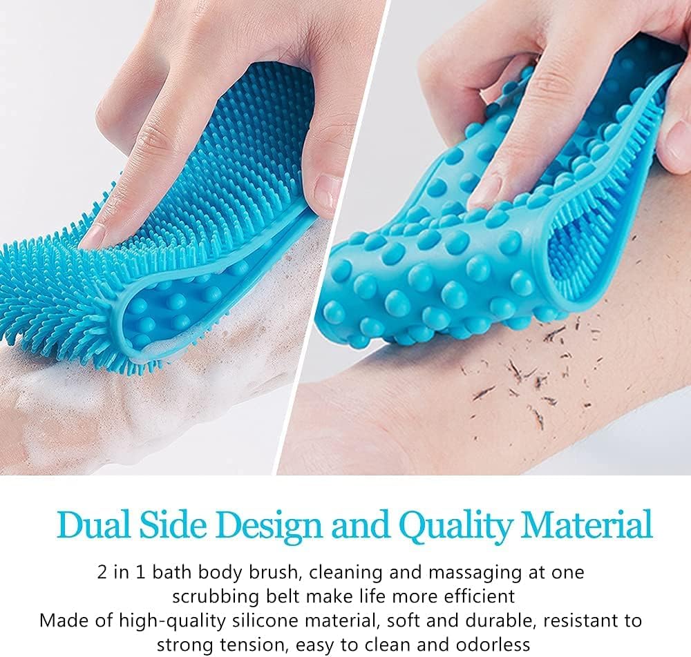 Inmorven Exfoliating Back Scrubber For Shower With Handles, 30 Inch Double-Sided Back Exfoliator Body Scrub Towel, Exfoliating W