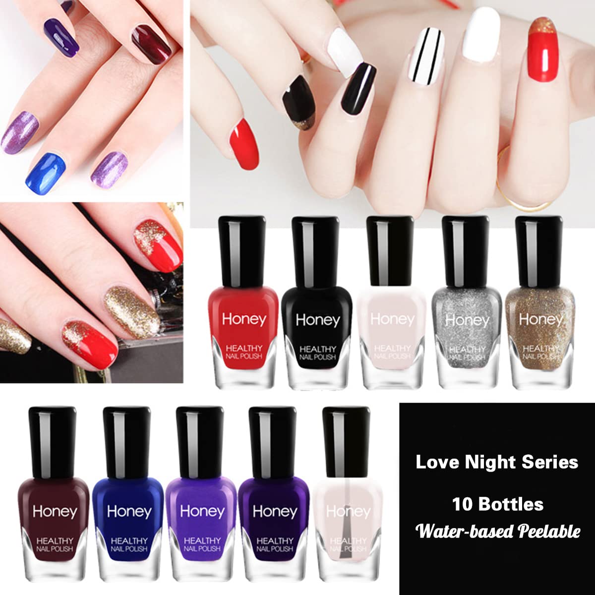Tophany Non-Toxic Nail Polish Set, Easy Peel Off & Fast Dry, Eco-Friendly & Organic Water Based Nail Polish for Women & Teens