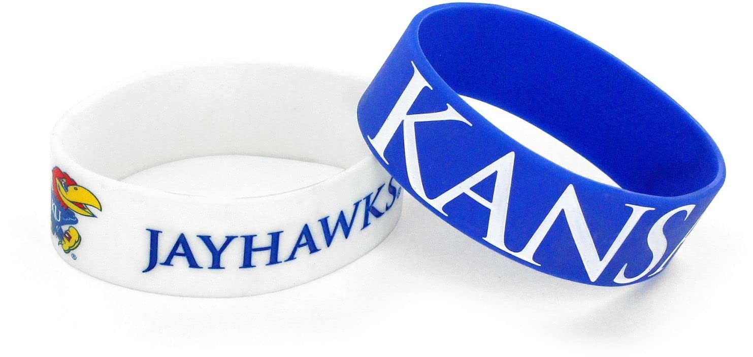 NCAA Kansas Jayhawks Silicone Rubber Bracelet, 2-Pack