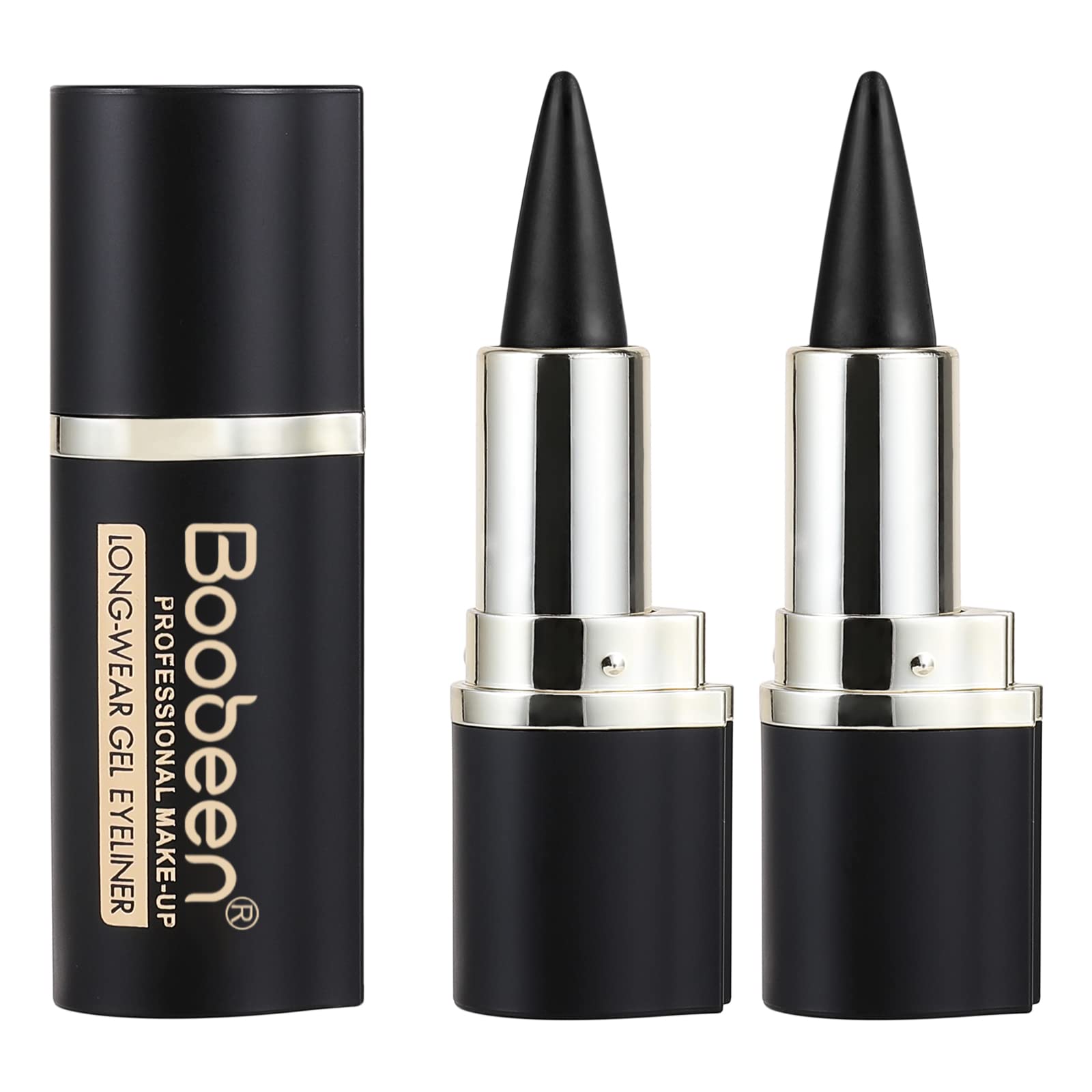 Boobeen Eyeliner Pencil - Black Eyeliner Pen Gel - Quick Drying Formula Eye Liner - Waterproof Smudge-Proof All Day Eyeliner Mak