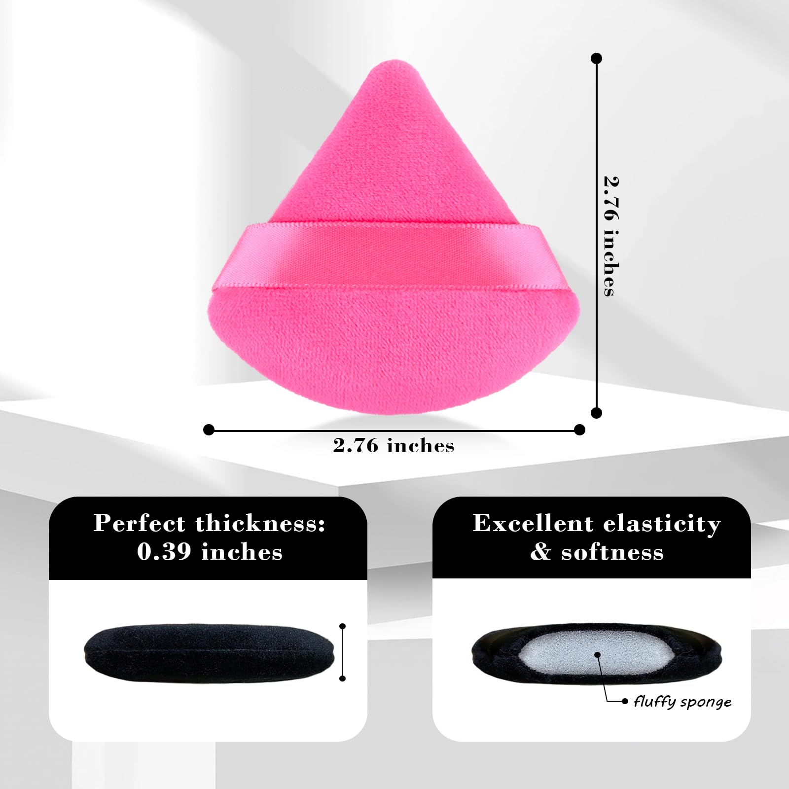 Rareius 8Pcs Triangular Powder Puff Face Soft Velvet Makeup Puff For Loose Powder Body Powder Makeup Sponge For Contouring Wet D