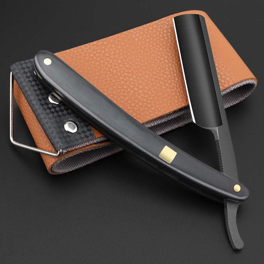 Premium Stainless Steel Shaver Razor with Shaving Strop for Men,Professional Straight Edge Barber Razor,Straight razors for men,