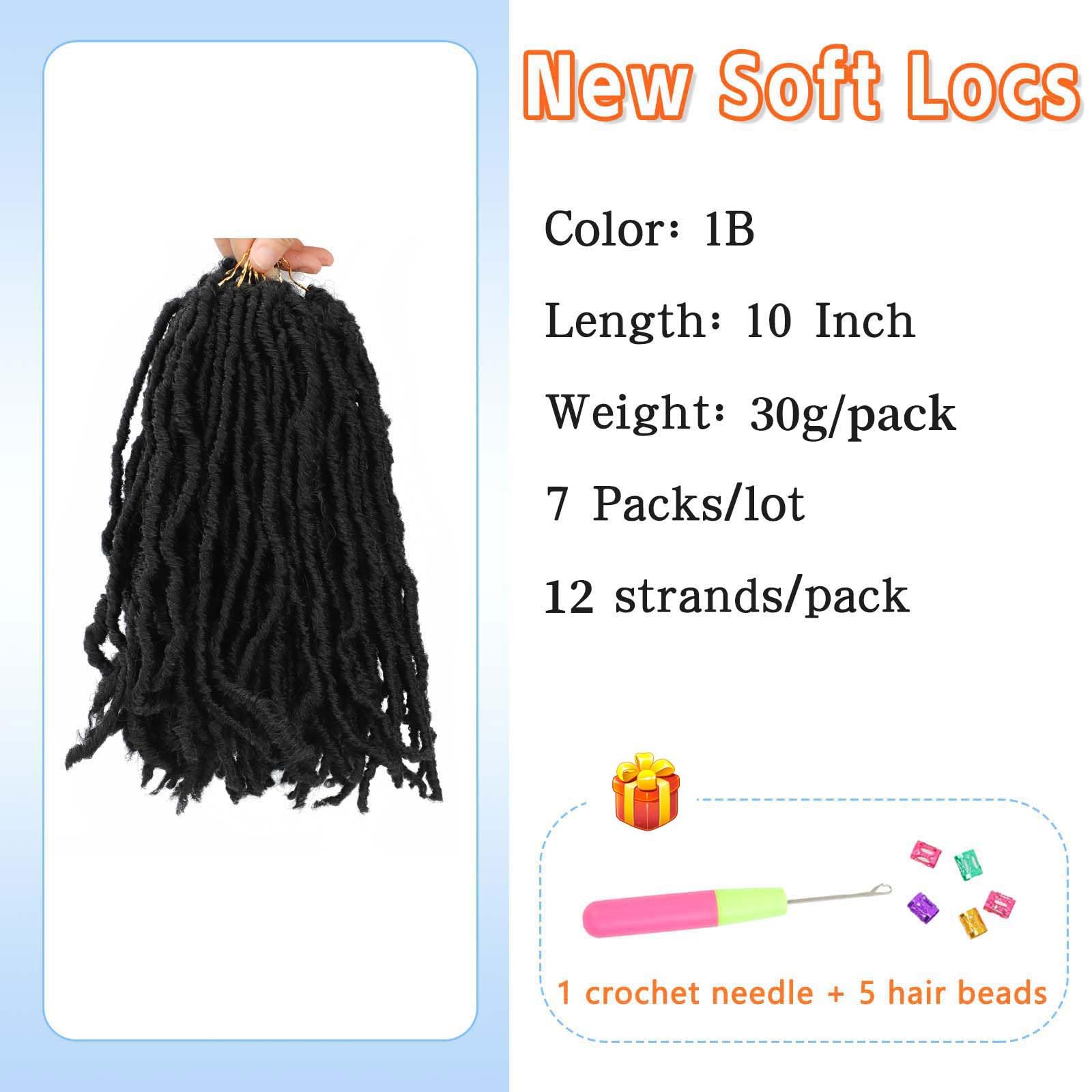 Soft Locs 10 Inch Faux Locs Crochet Hair 7 Packs Short Soft Locs Crochet Hair For Kids Pre Looped Soft Faux Loc Butterfly Hair C