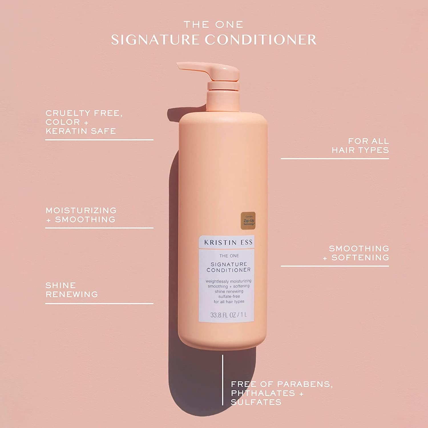 Kristin Ess Hair One Signature Shampoo With Avocado Oil + Castor Oil For Women - Lightly Clarifying Daily Sulfate Free Hydrating