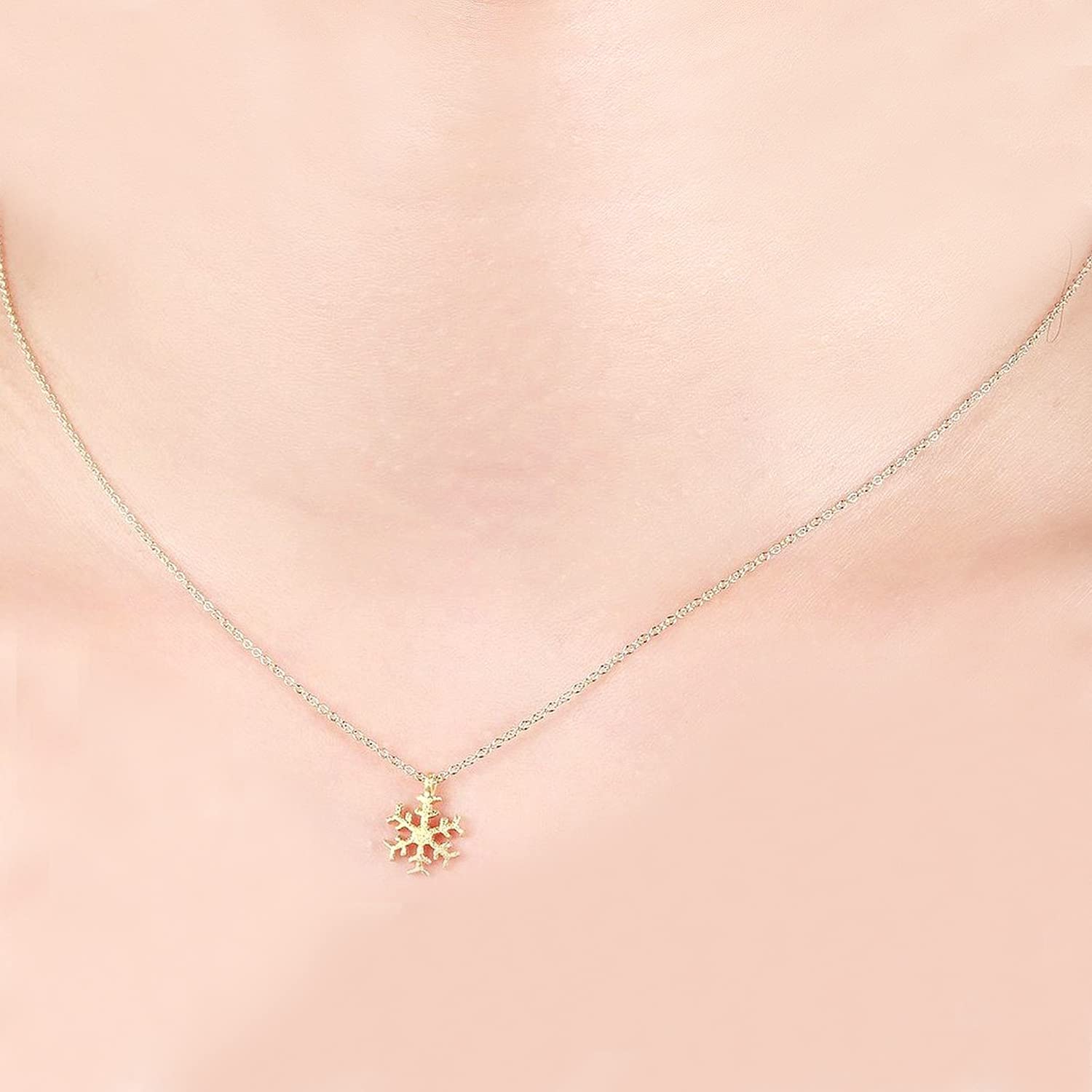 LANG XUAN Message Card Snowflake Necklace Friendship Star Pendant Moon Good Luck Wish Card Necklace With Gift Card for Girls