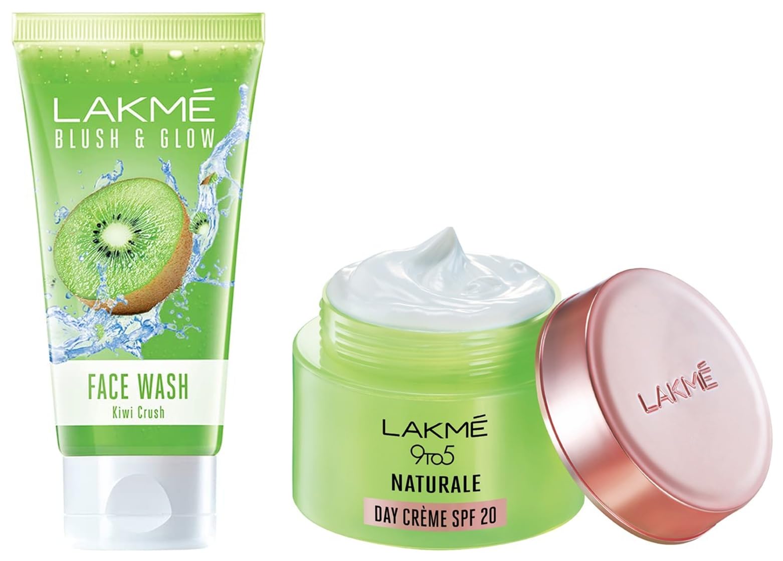 Lakm Blush & Glow Kiwi Freshness Gel Face Wash, With Kiwi Extracts, 100G And 9 To 5 Naturale Day Creme Spf 20, 50 G